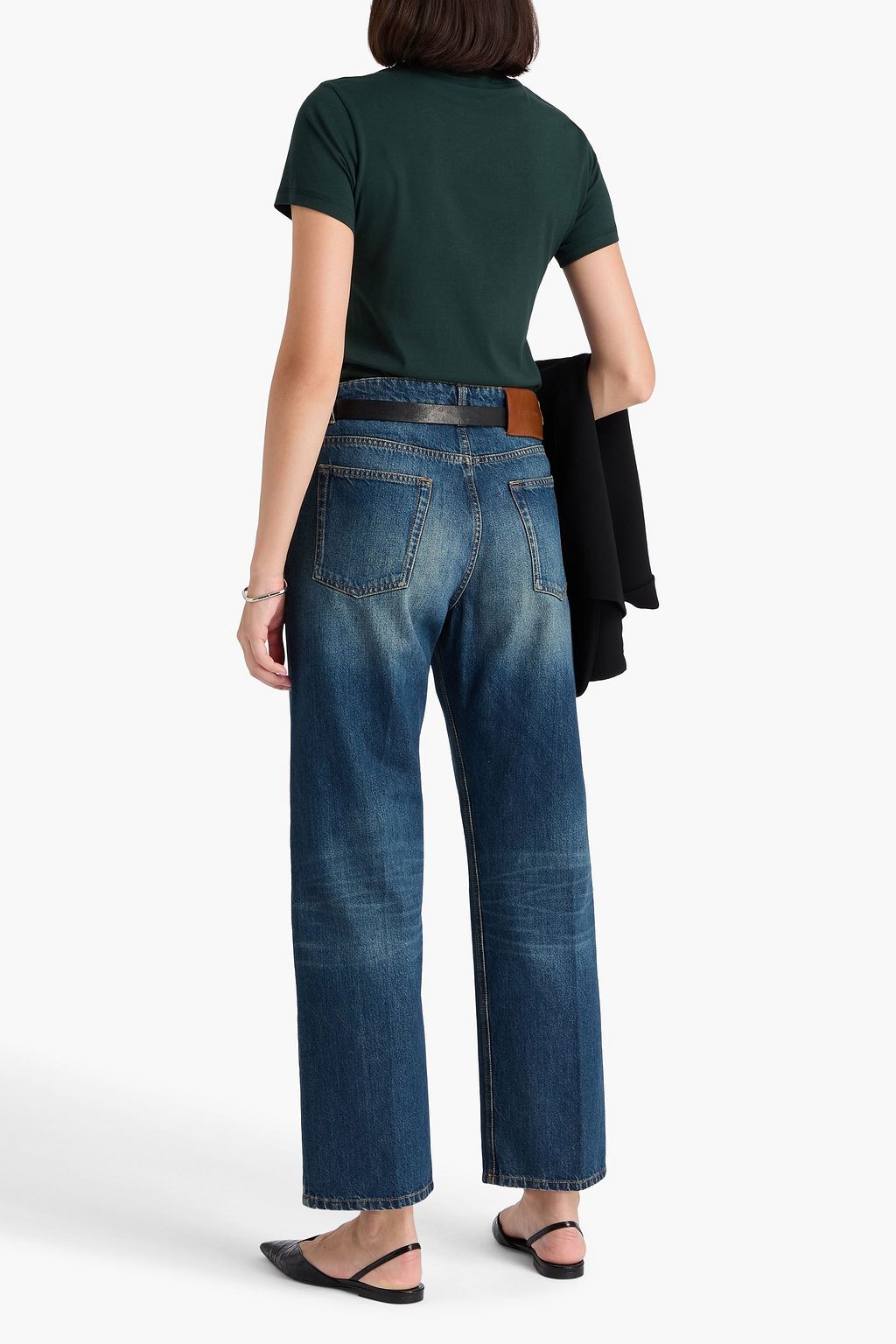 VICTORIA BECKHAM Faded high-rise straight-leg jeans