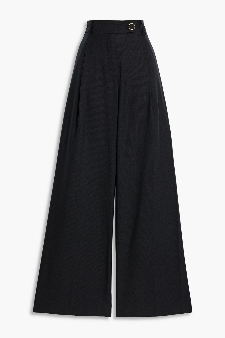 Farm Rio Cotton And Lyocell-blend Wide-leg Pants In Black