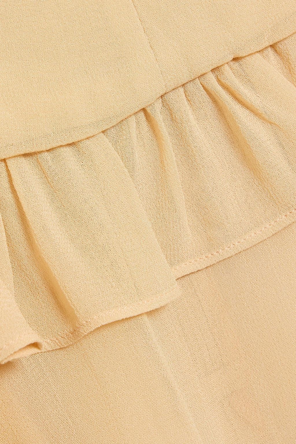 FARM RIO Pintucked crepe de chine blouse