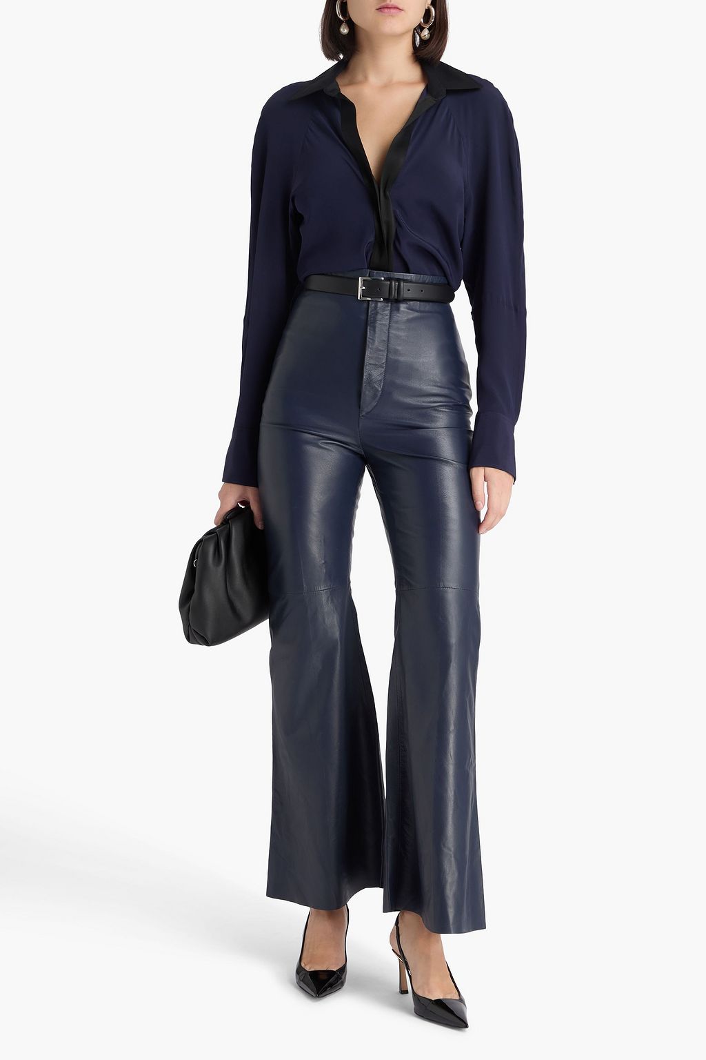 VICTORIA BECKHAM Leather flared pants