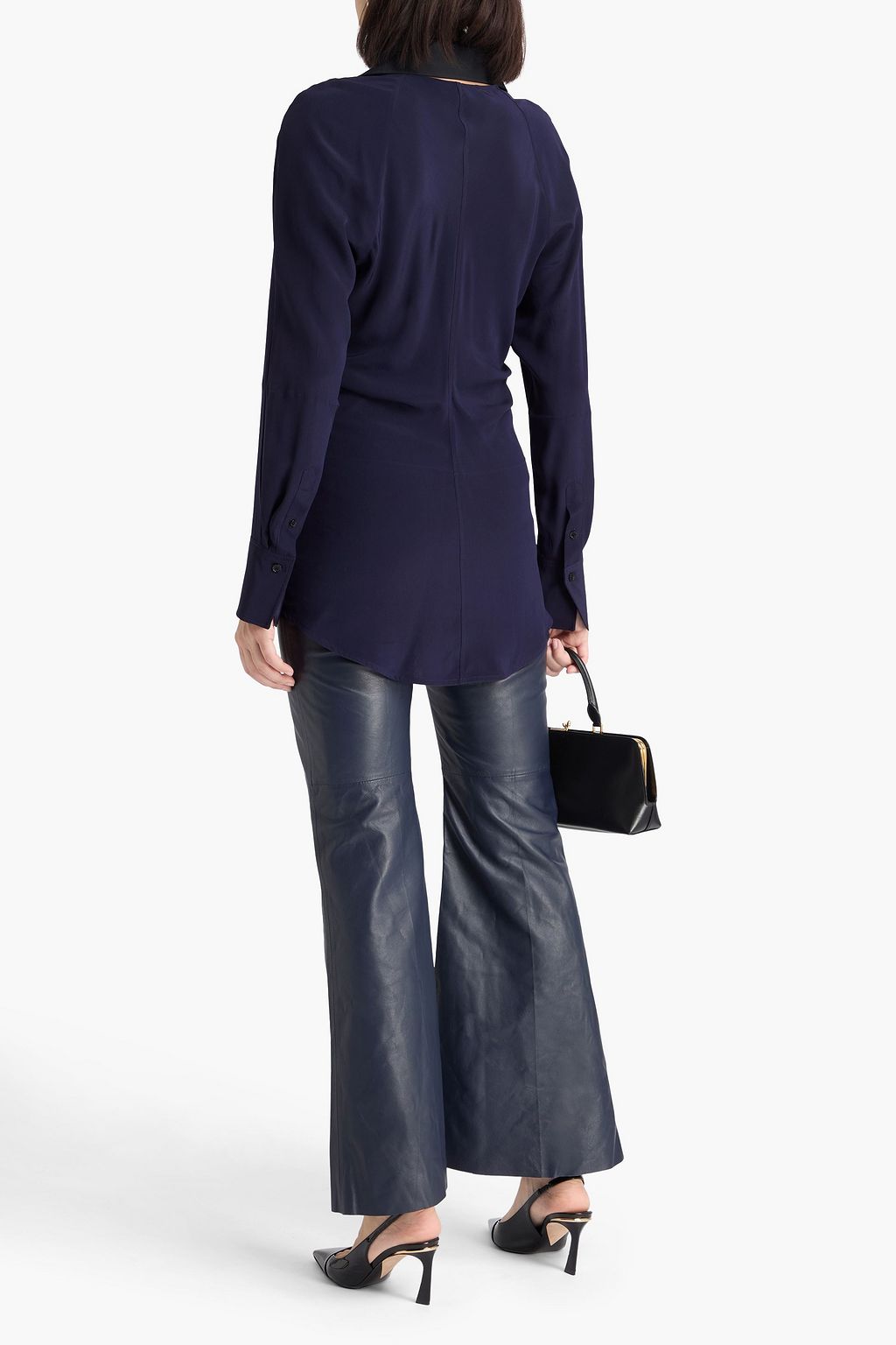 VICTORIA BECKHAM シルククレープデシン シャツ バイカラー