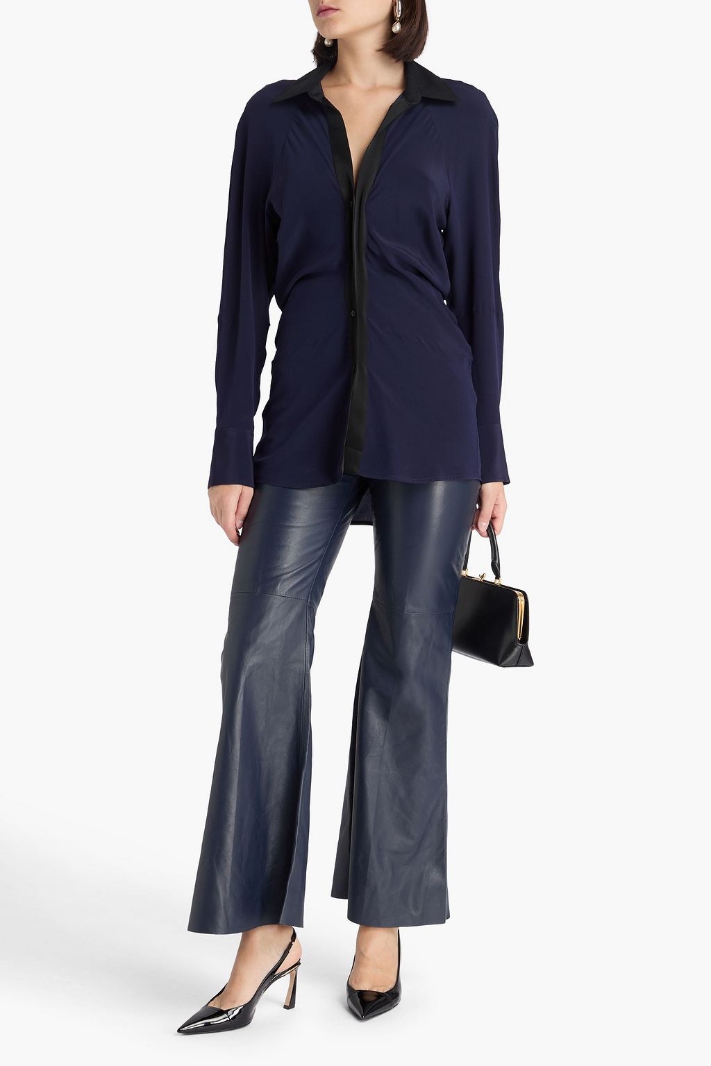 VICTORIA BECKHAM シルククレープデシン シャツ バイカラー