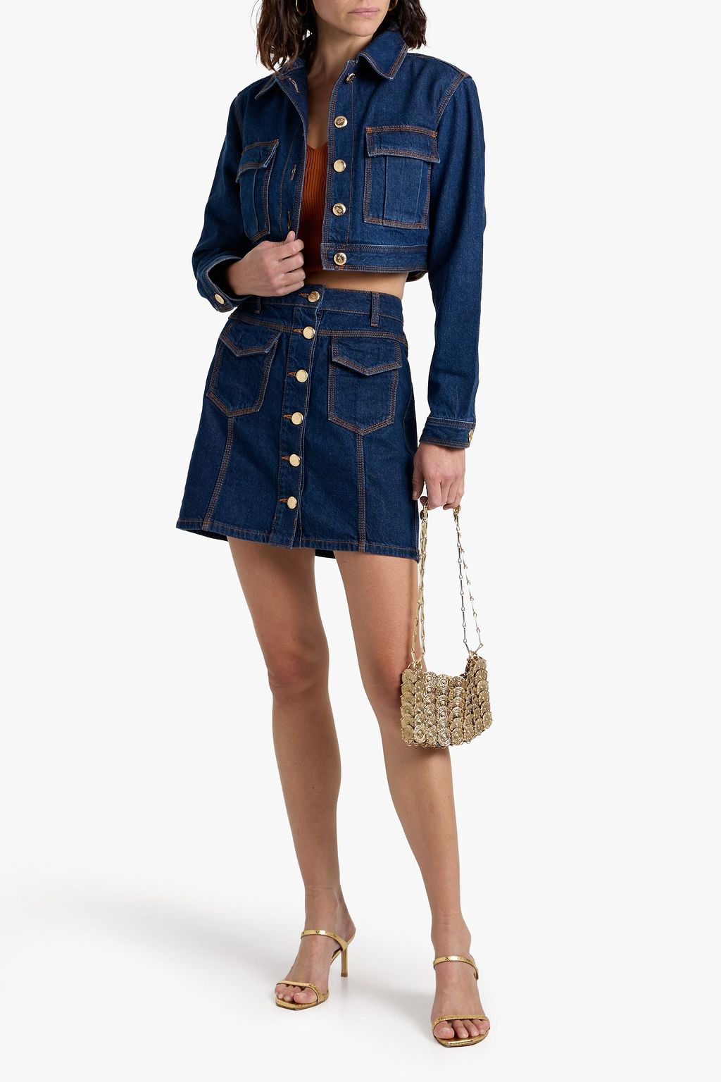 FARM RIO Cropped denim jacket