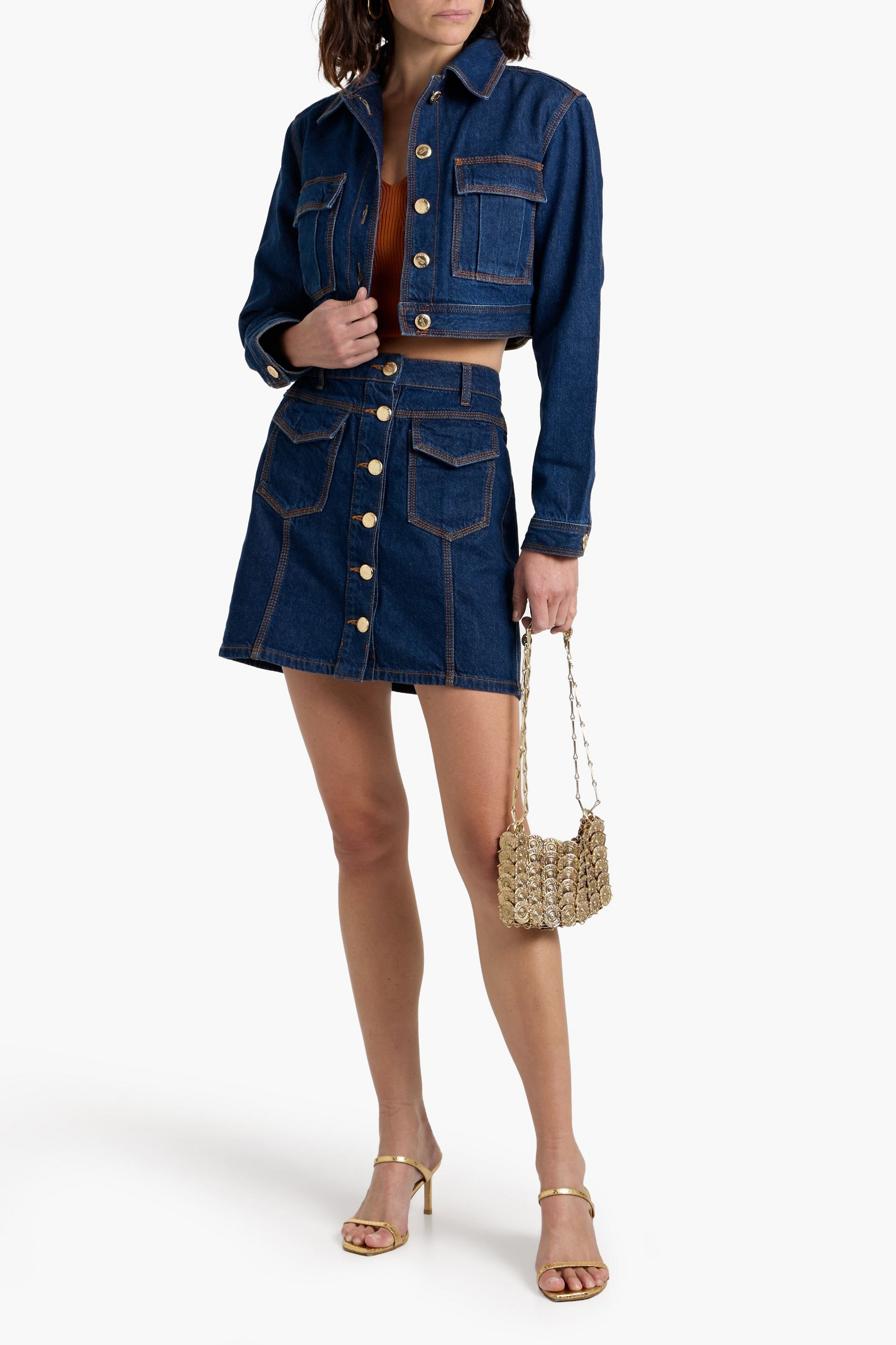 FARM Rio Cropped denim jacket