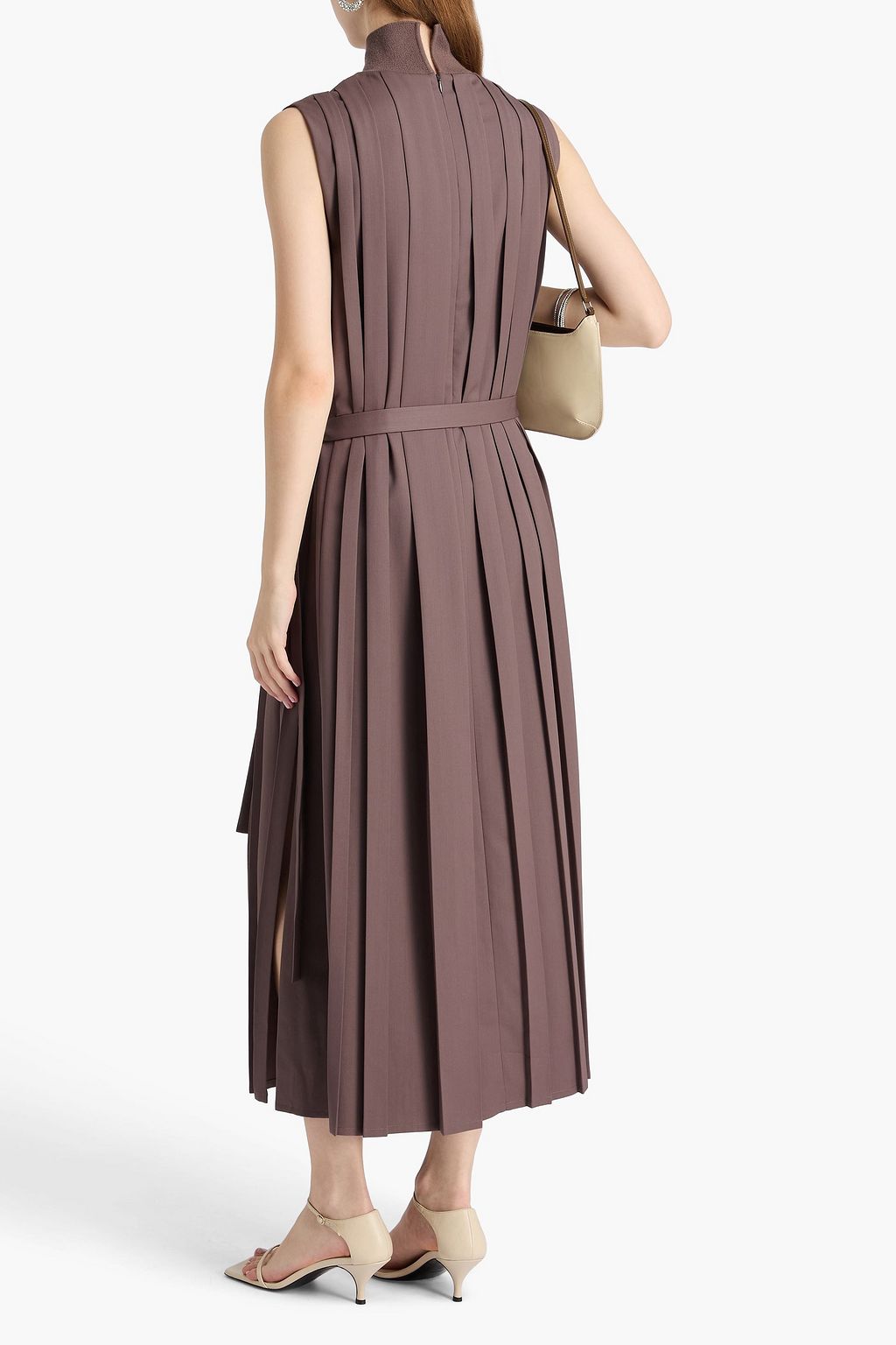 JOSEPH Folie wrap-effect wool-blend twill maxi dress