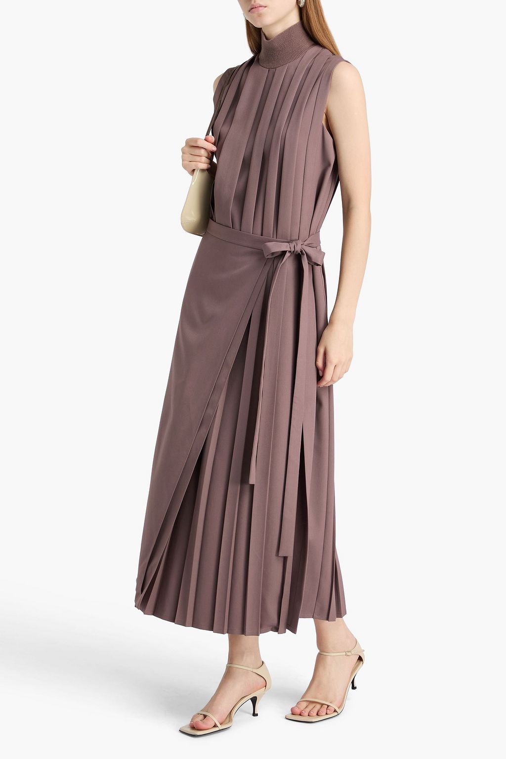 JOSEPH Folie wrap-effect wool-blend twill maxi dress