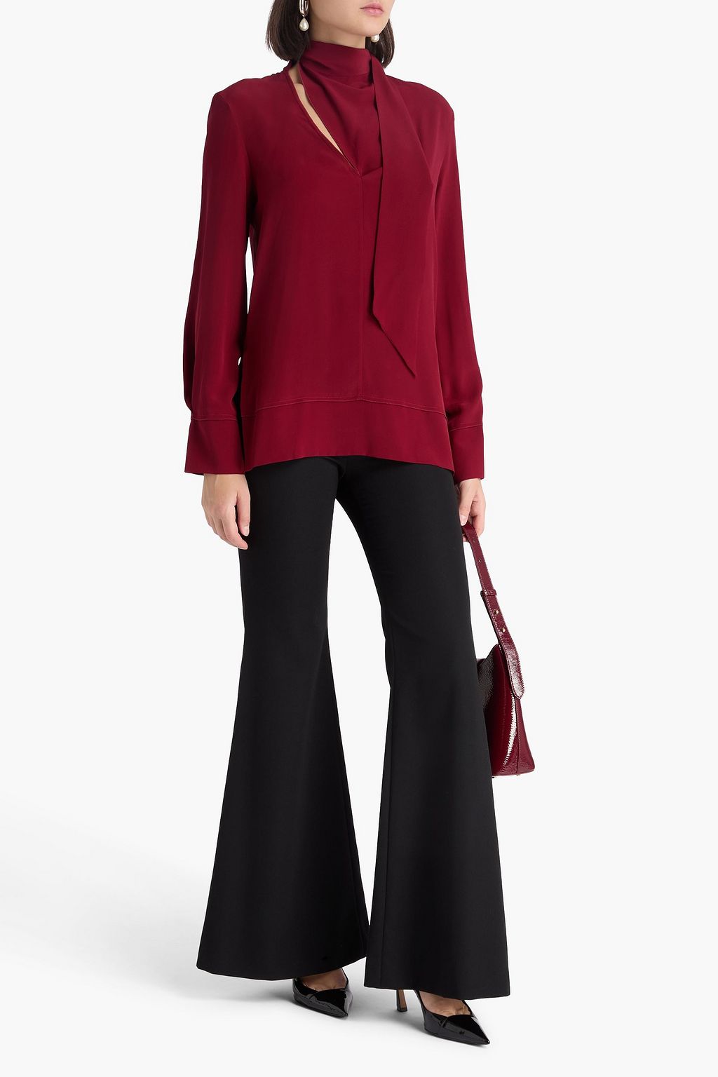 VICTORIA BECKHAM Draped silk crepe de chine blouse