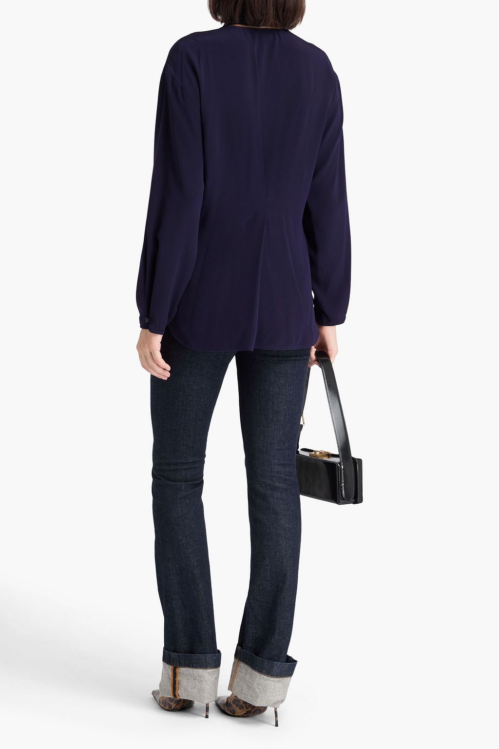 VICTORIA BECKHAM Tie-neck silk crepe de chine shirt