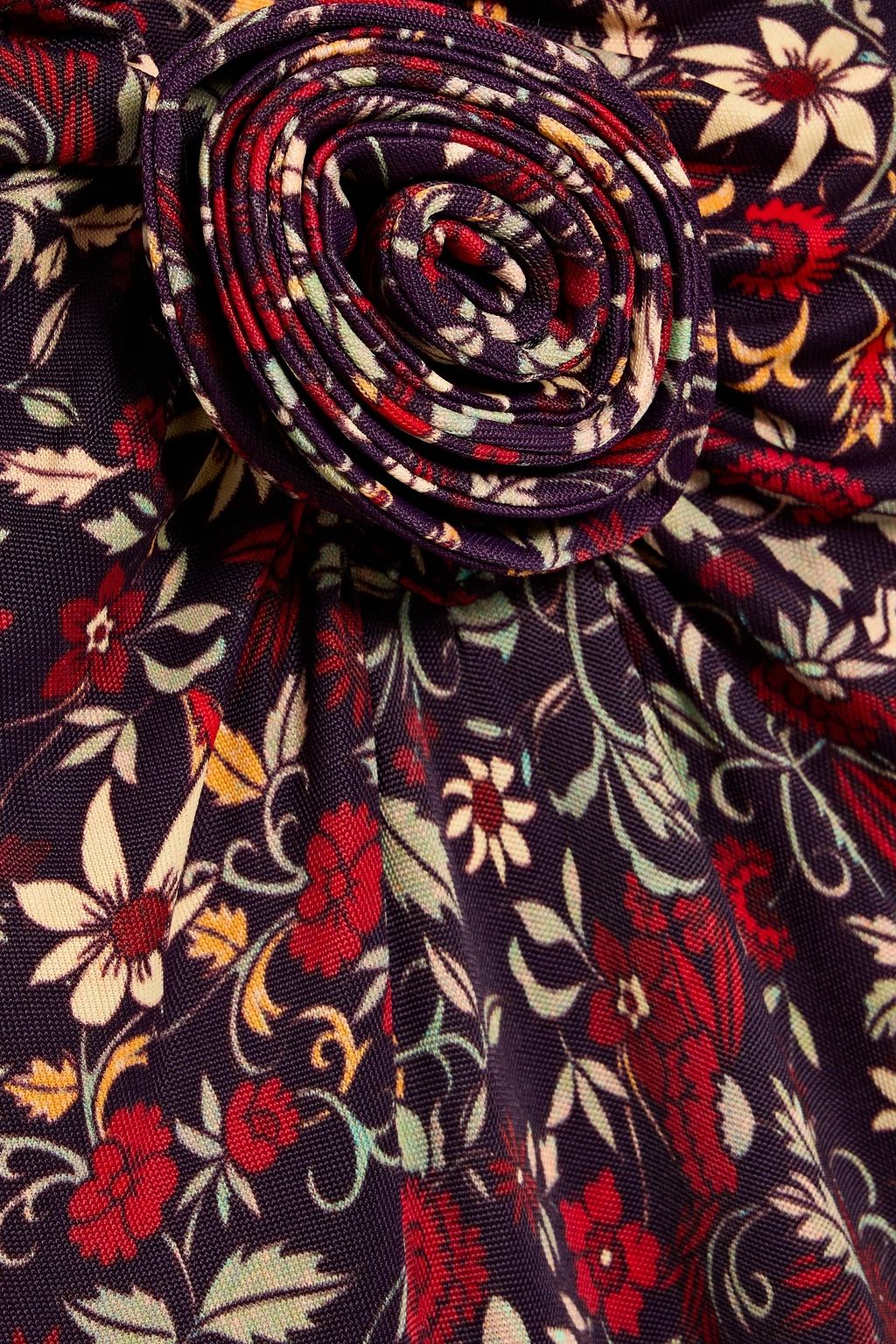 FARM RIO Cutout floral-print jersey midi dress