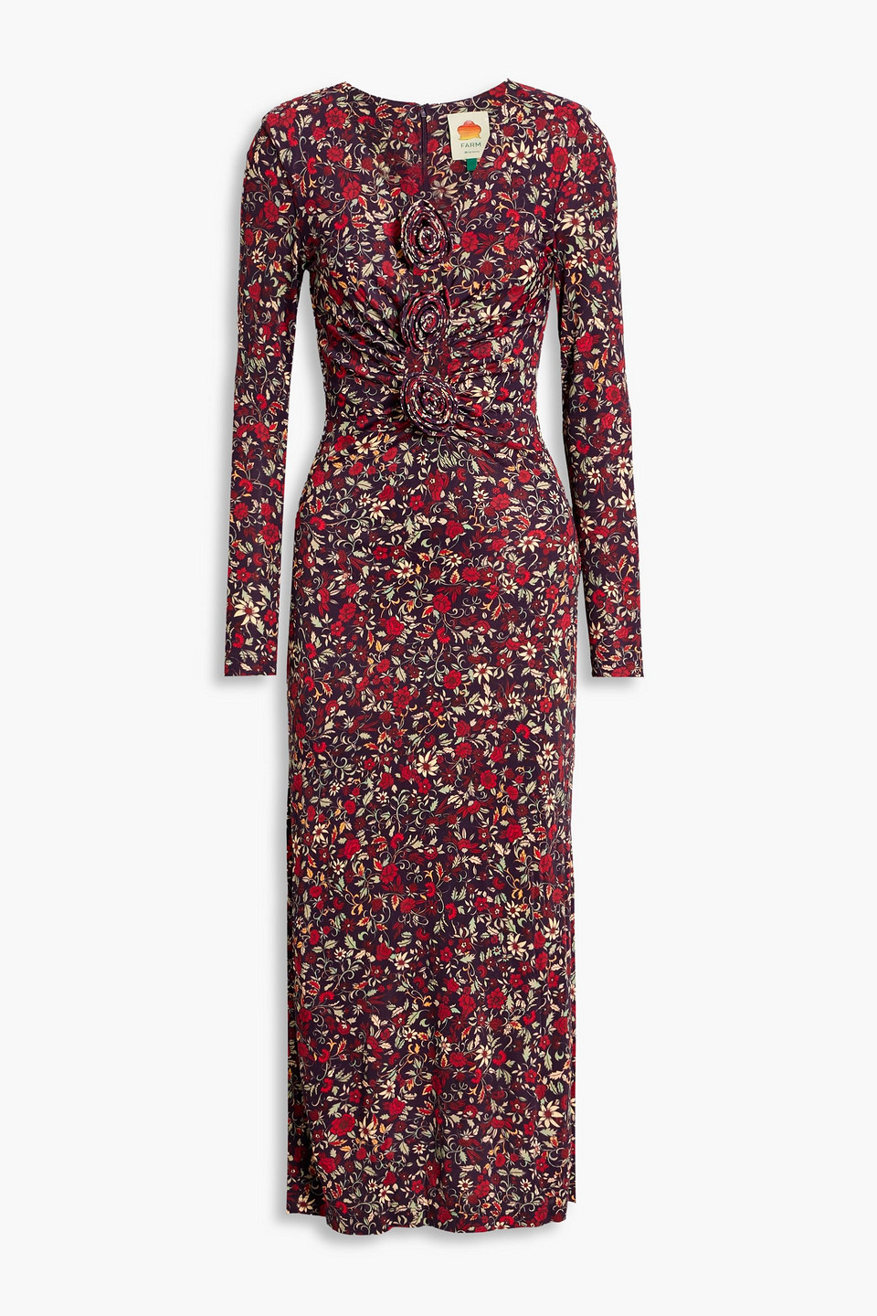 Farm Rio Purple Chelsea Garden Flowers Knot Maxi Dress In Multi