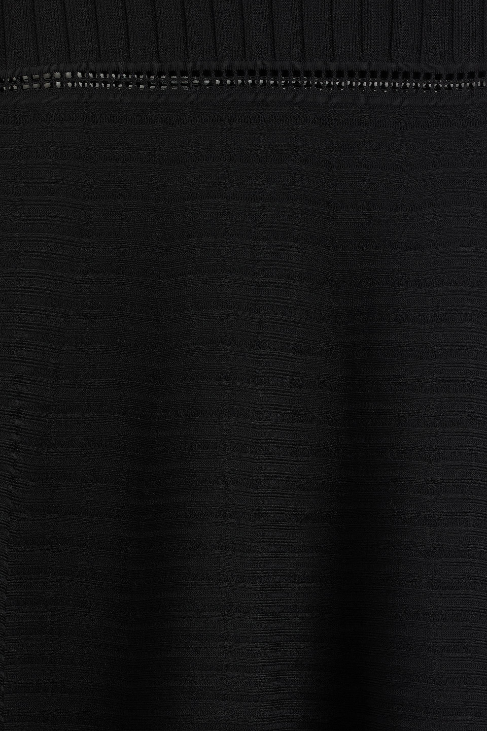 Victoria Beckham Flared Ribbed-knit Midi Skirt In Black