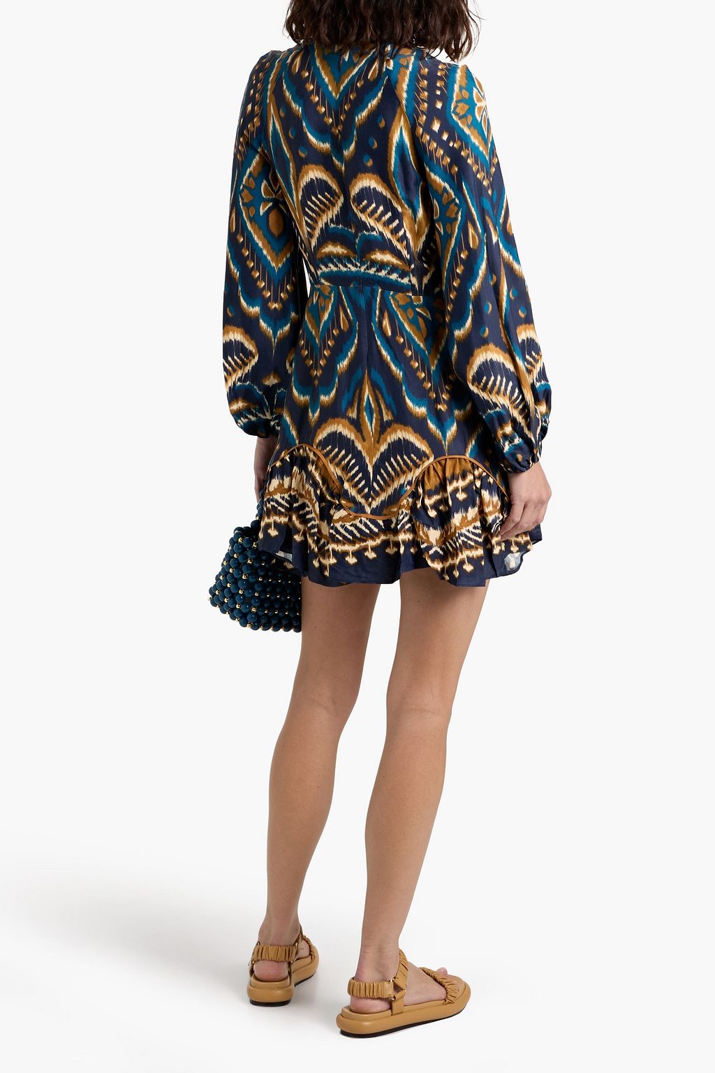 FARM RIO Printed satin mini dress