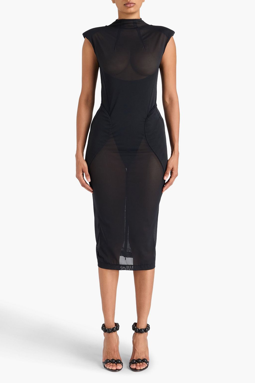 ALAÏA ストレッチチュール ミディワンピース