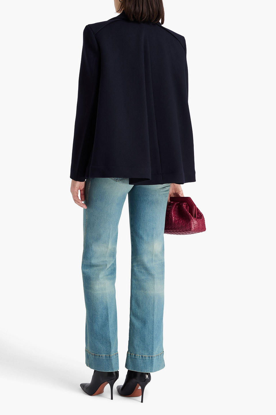 Victoria Beckham Wool-felt Coat In Blue