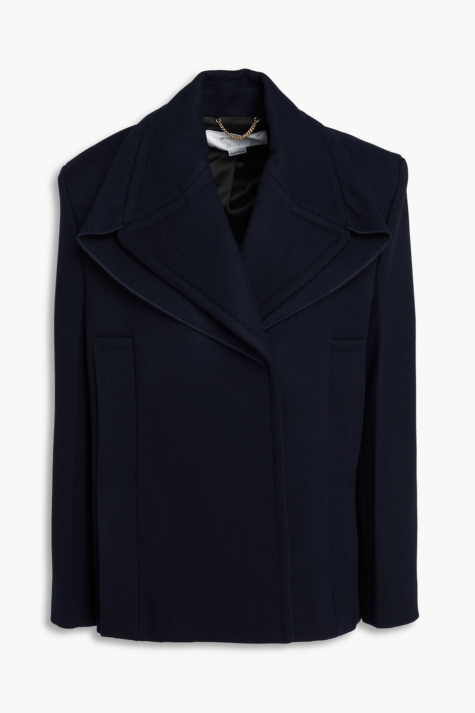 Victoria Beckham Wool-felt Coat In Blue