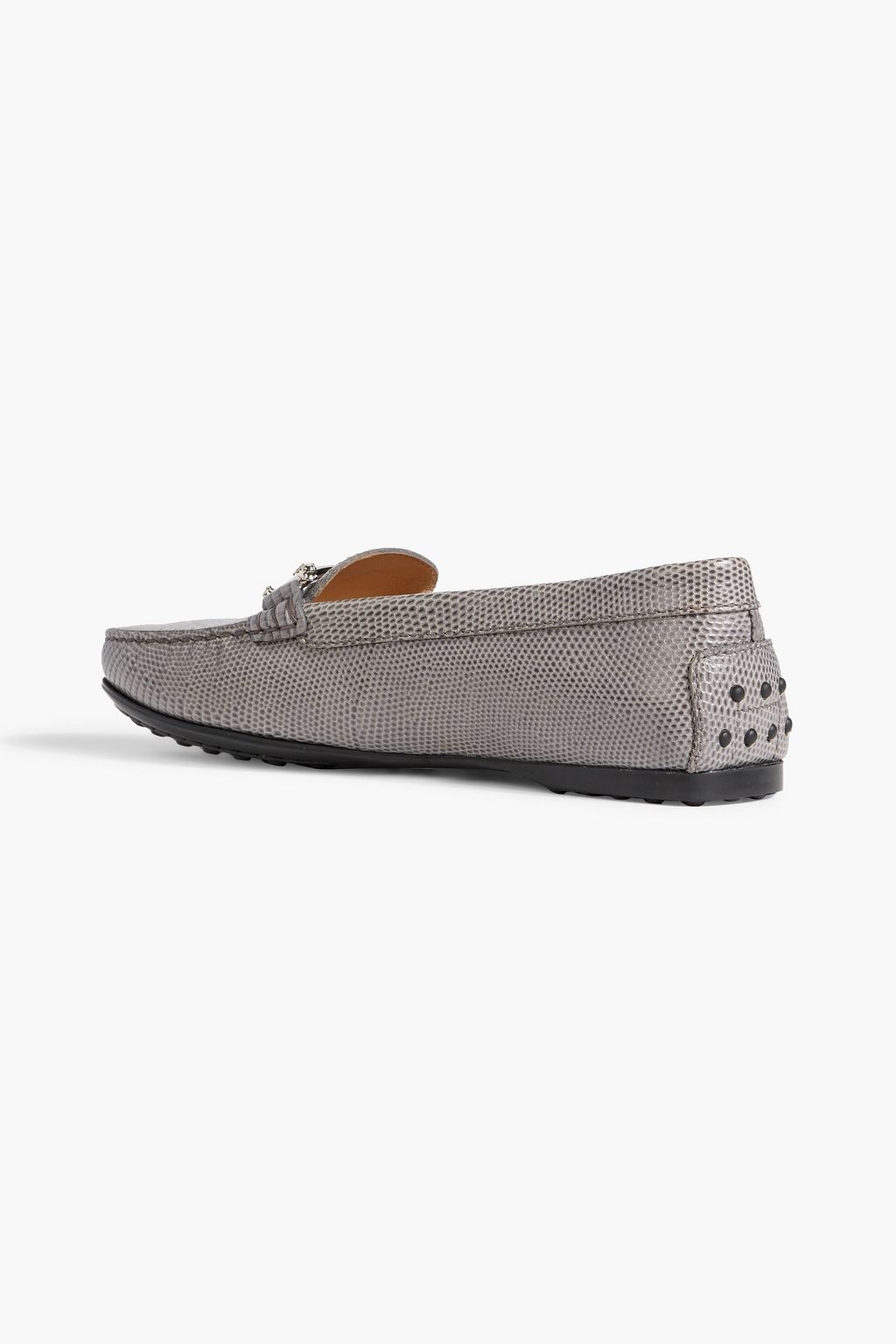 TOD'S Double T lizard-effect leather loafers