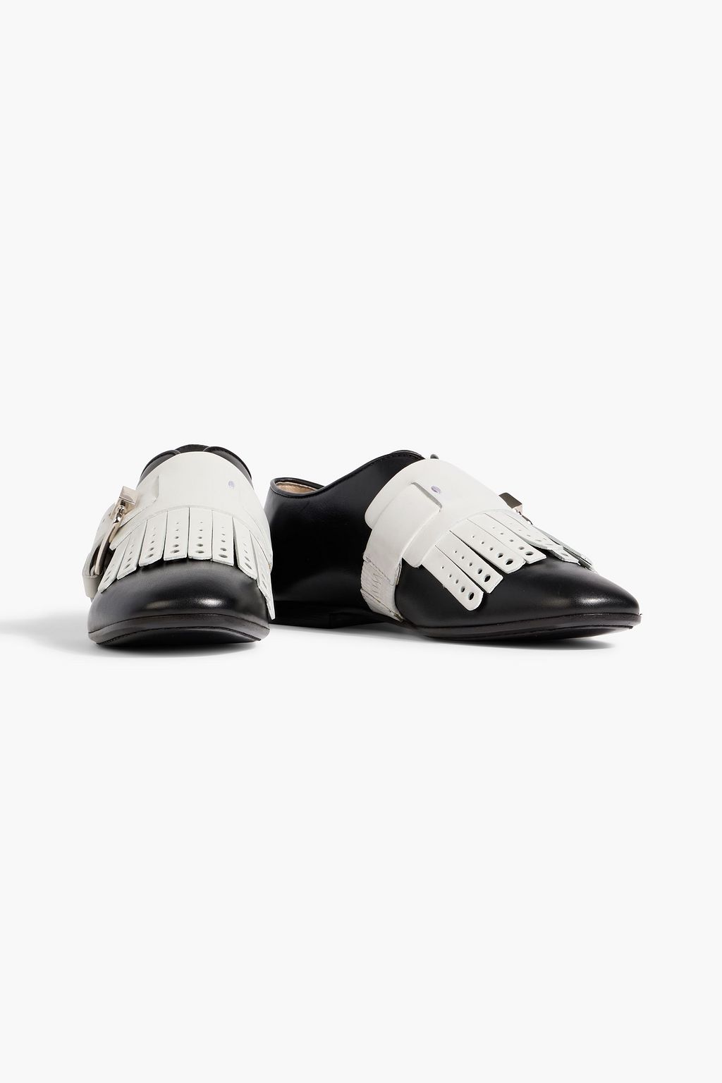 TOD'S Fringed two-tone leather loafers