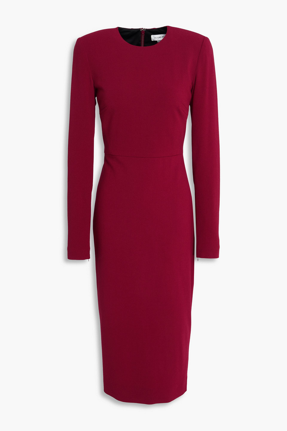 Victoria Beckham Wool-blend Crepe Midi Dress In Red