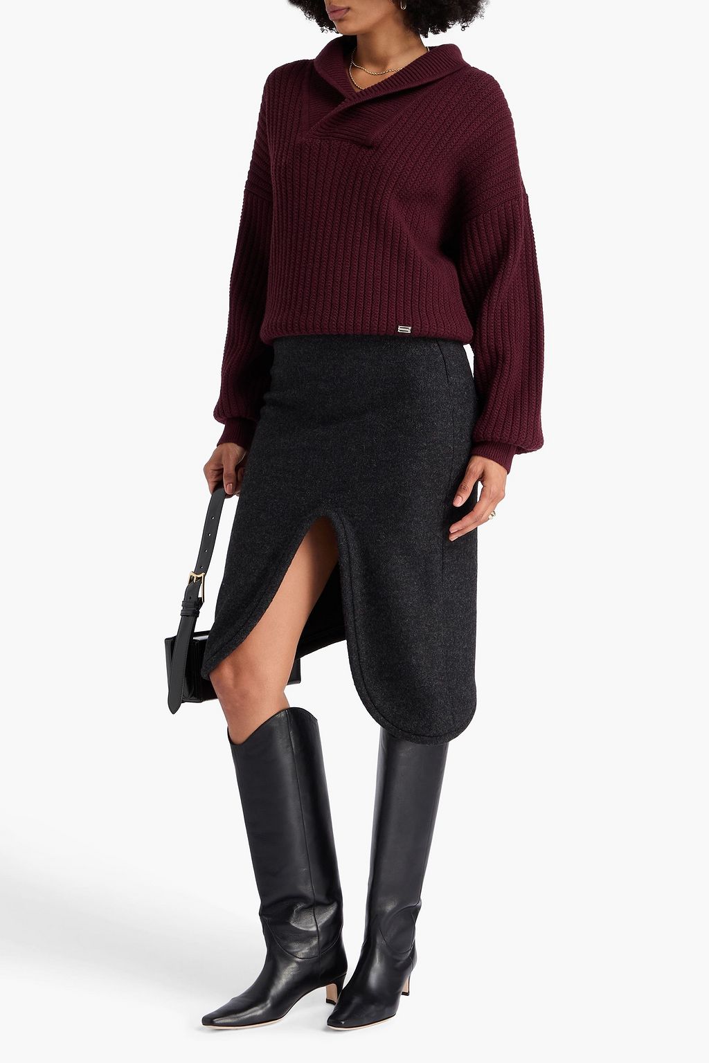 VICTORIA BECKHAM ウールフェルト スカート アシンメトリー