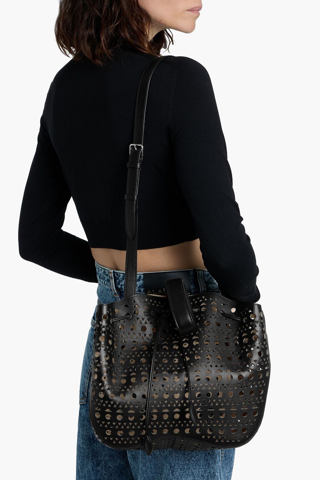 ALAÏA Rose Marie 28 laser-cut leather tote