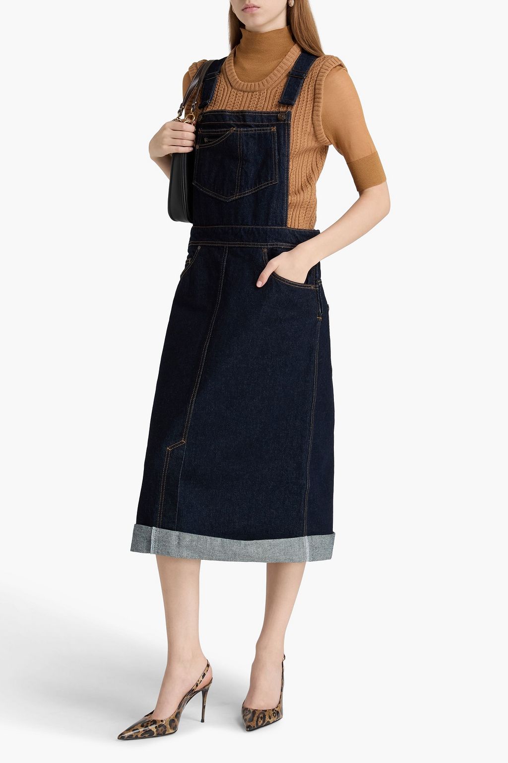VICTORIA BECKHAM Denim midi skirt