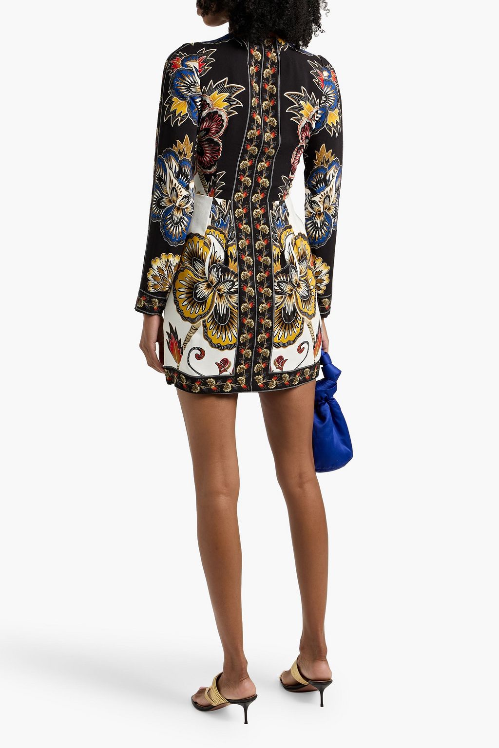 FARM RIO Floral-print crepe mini wrap dress