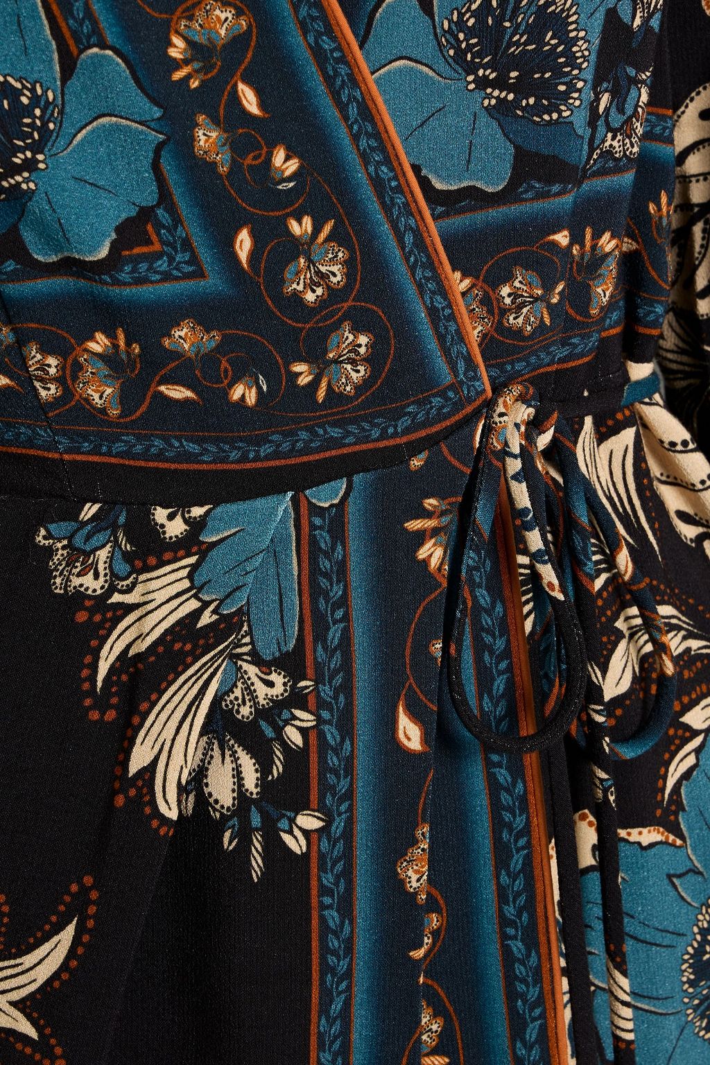 FARM RIO Floral-print crepe midi wrap dress