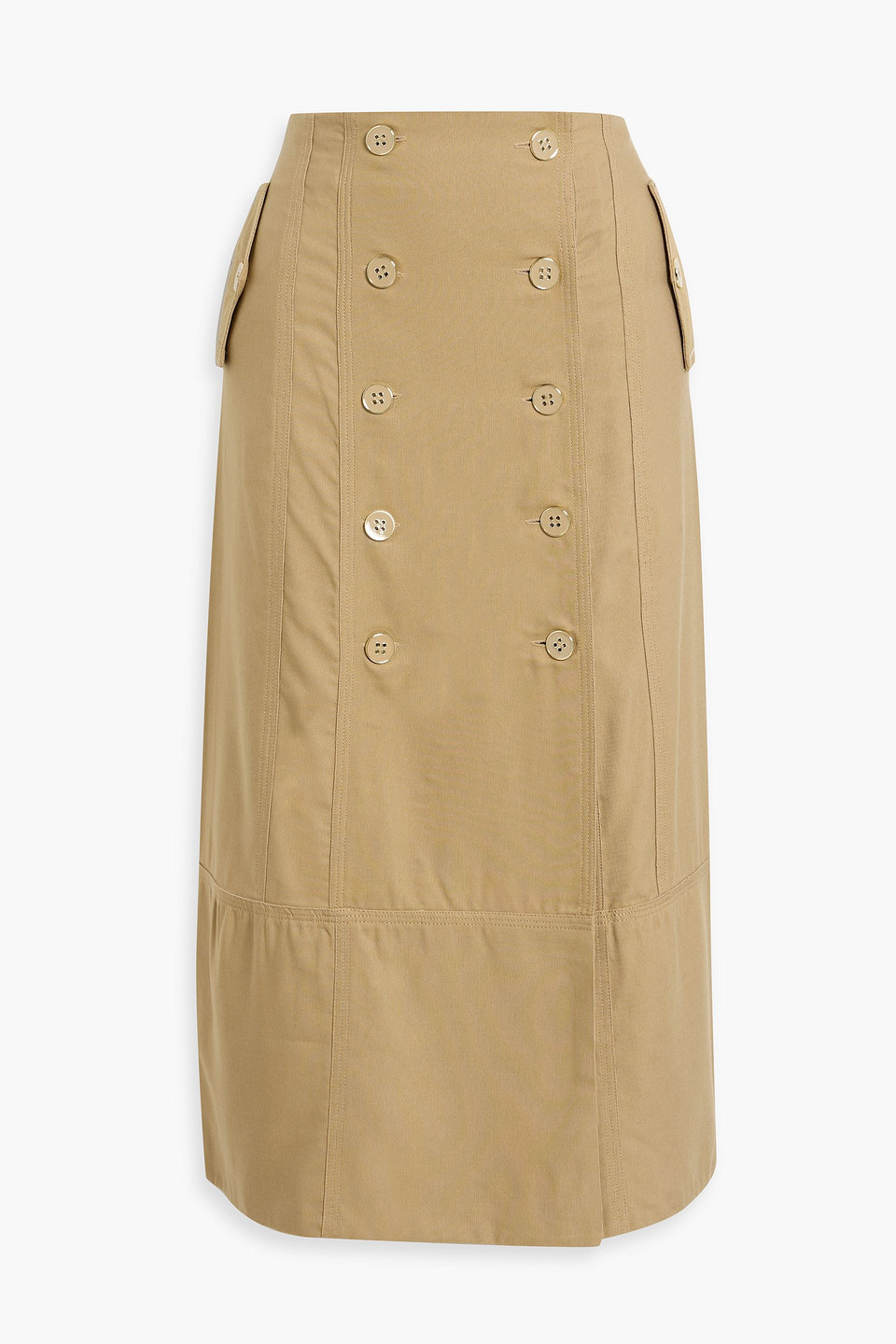 Farm Rio Cotton And Lyocell-blend Midi Skirt In Brown
