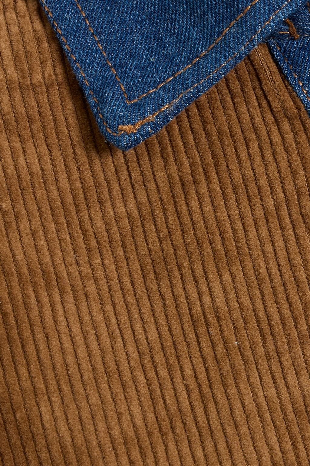 FARM RIO Corduroy-paneled denim jacket