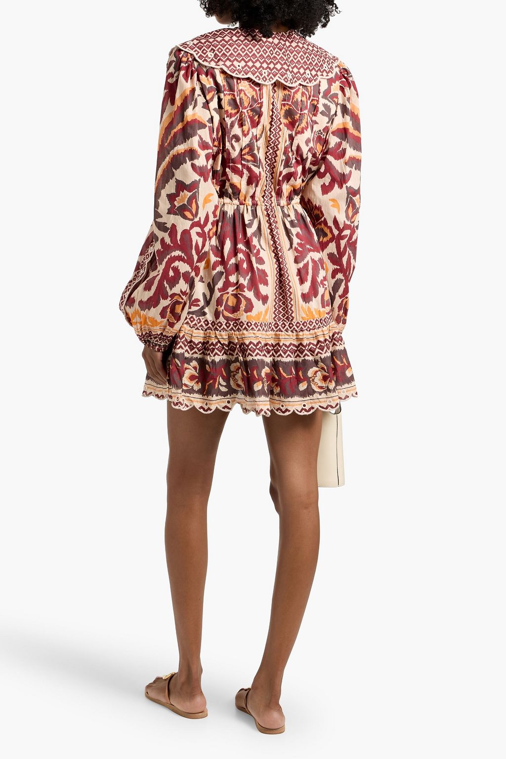 FARM RIO Printed cotton-voile mini dress