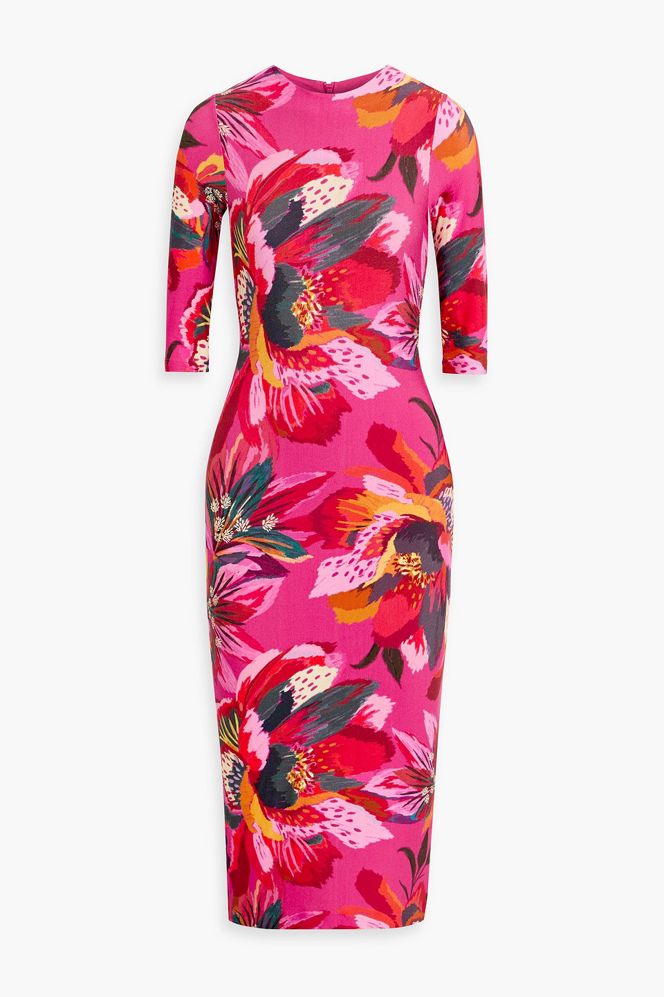 Farm Rio Printed Stretch-jersey Midi Dress In Pink