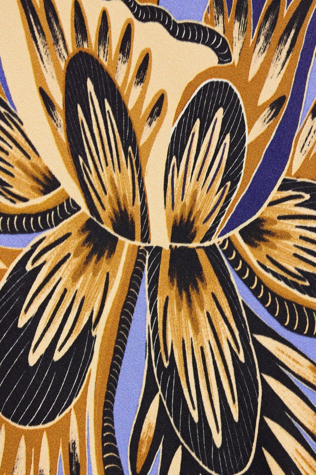 FARM RIO Floral-print satin maxi slip dress