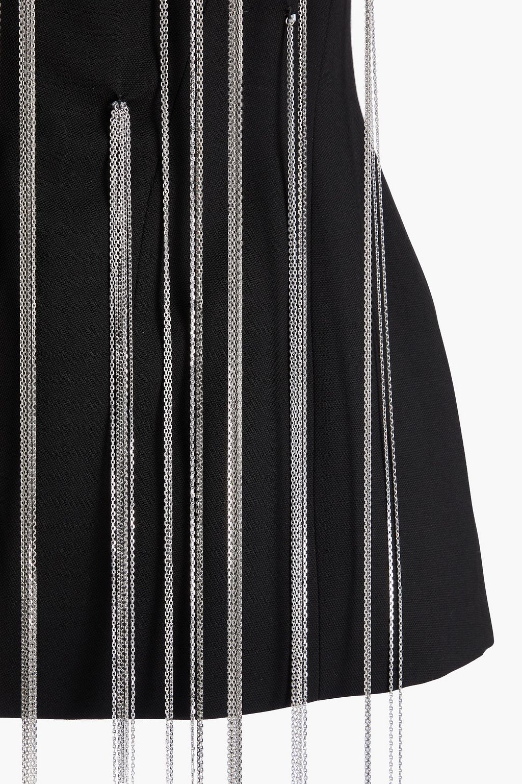 VICTORIA BECKHAM Strapless chain-embellished grain de poudre top