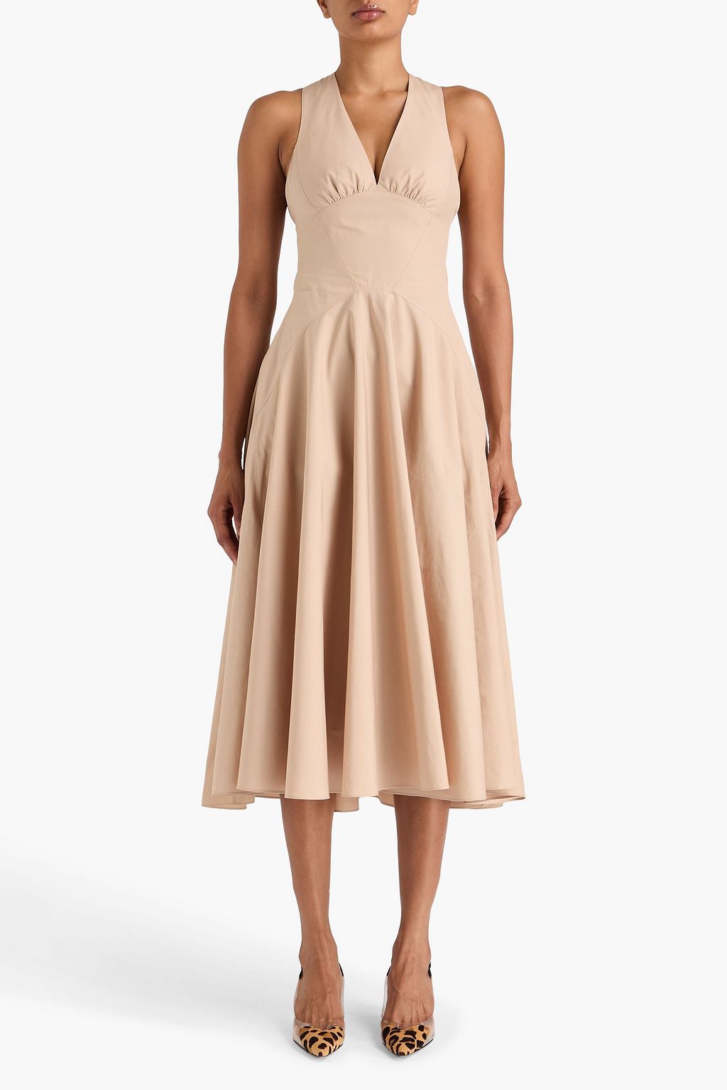 ALAÏA Cotton-poplin midi dress