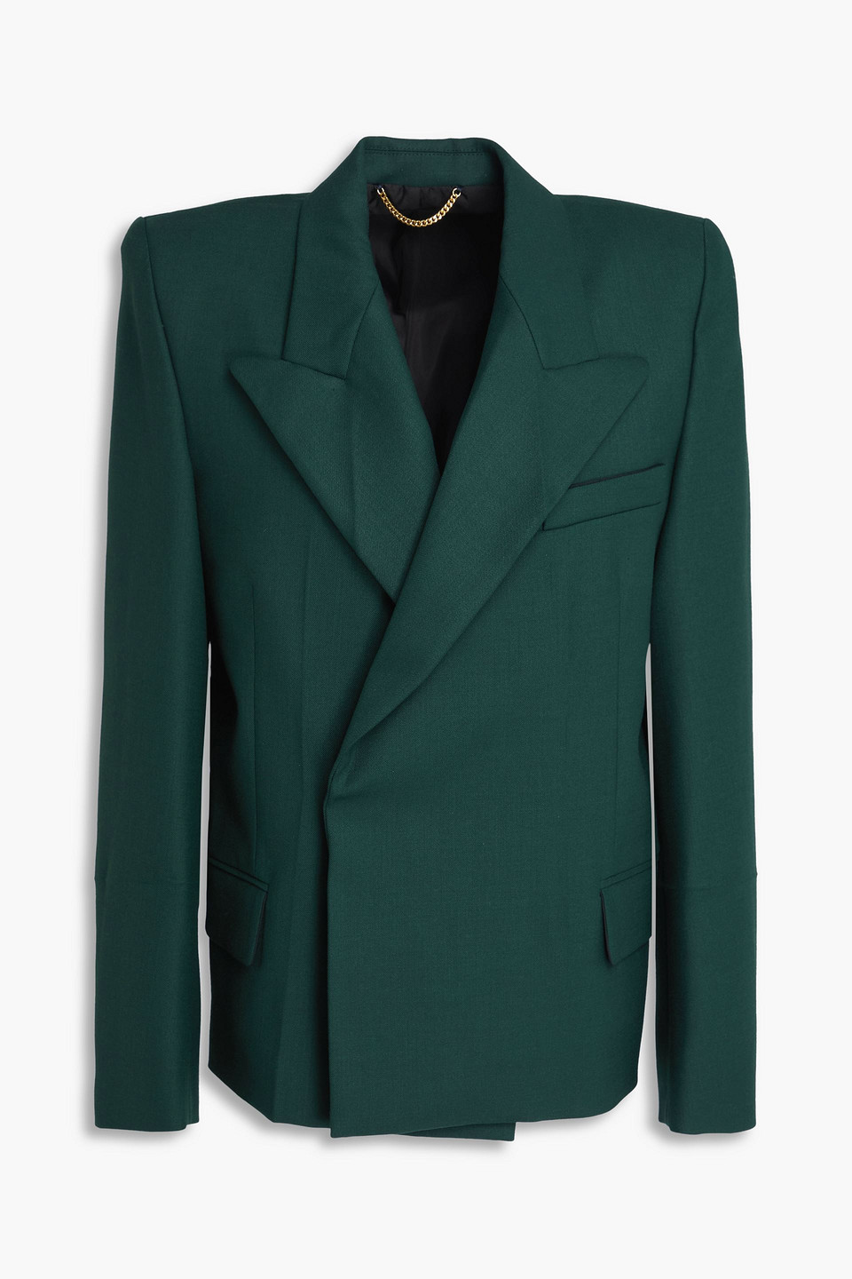 Victoria Beckham Double-breasted Twill Blazer In Green