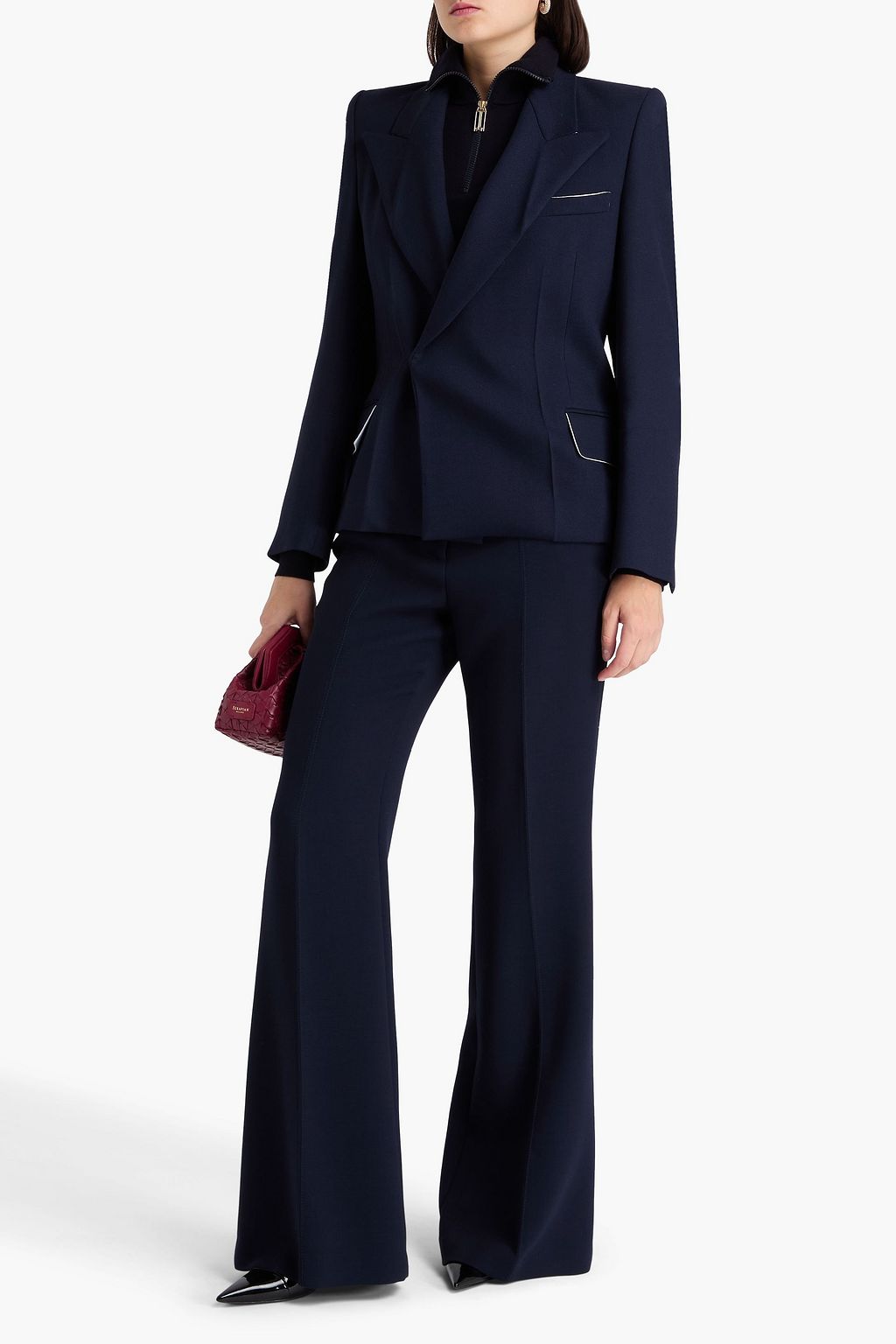VICTORIA BECKHAM Double-breasted wool-blend twill blazer