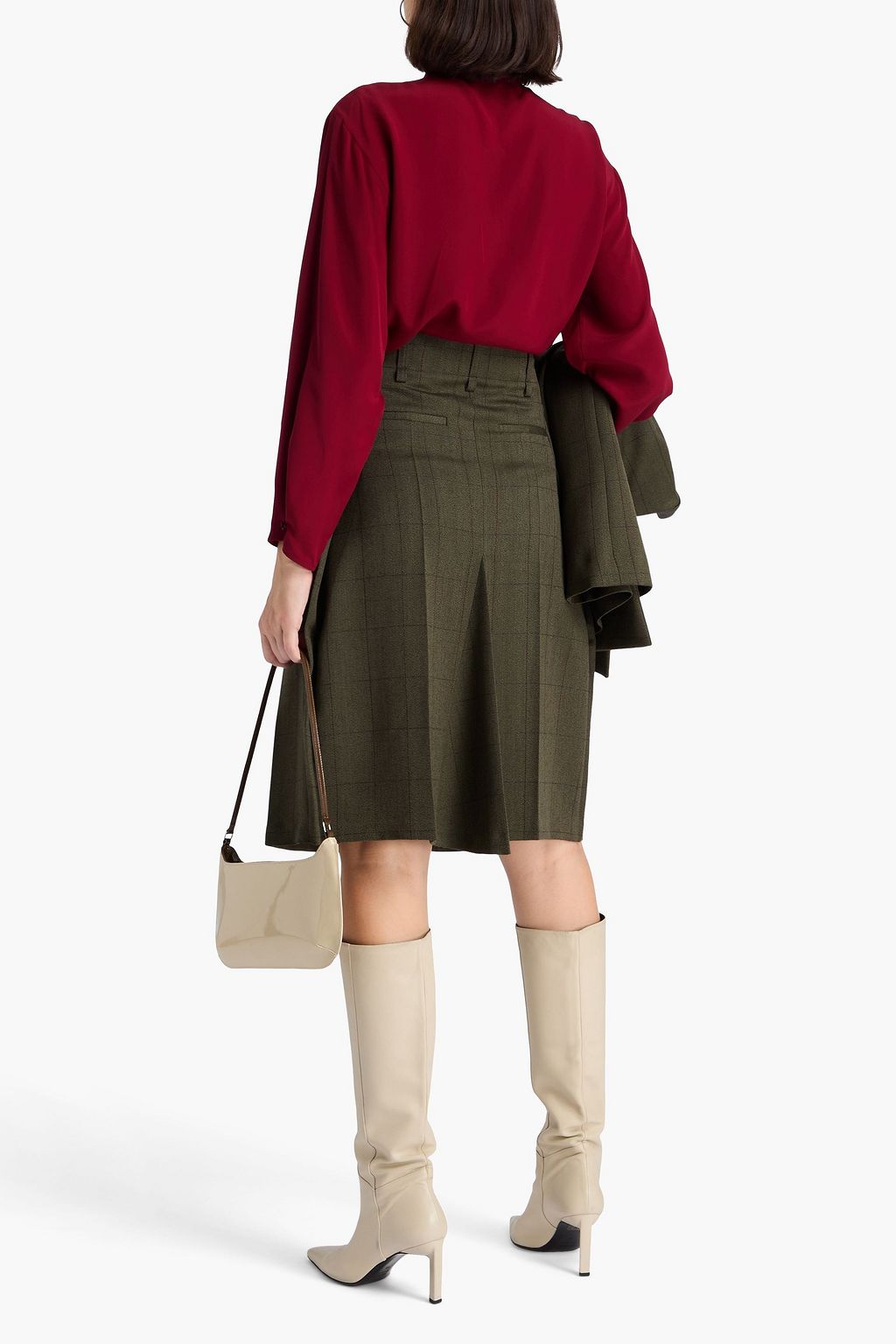 VICTORIA BECKHAM ウール スカート プリーツ入り チェック