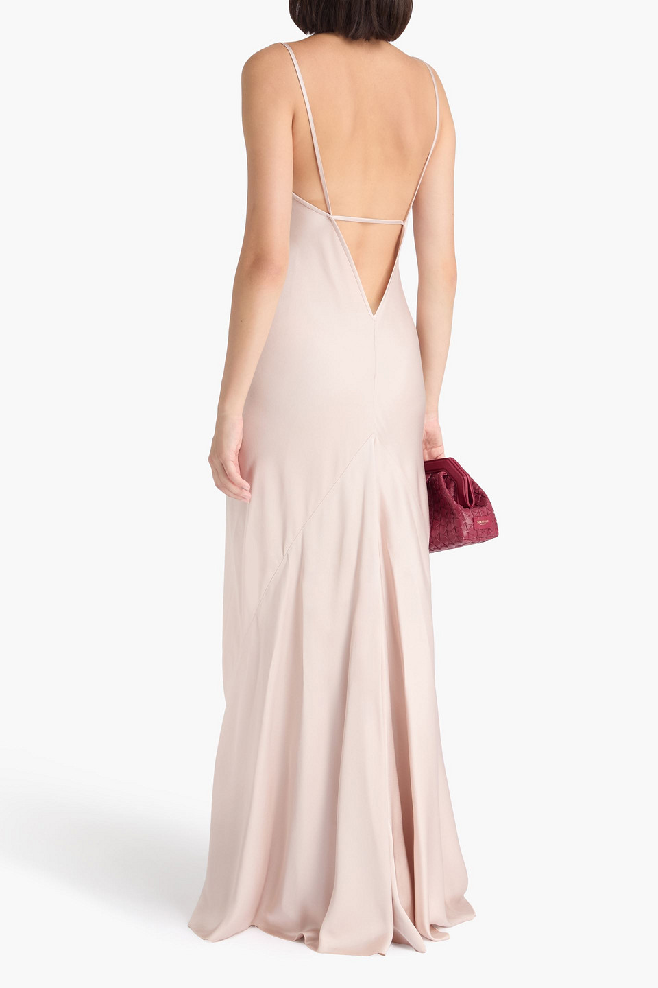 Victoria Beckham Satin-crepe Gown In Pink