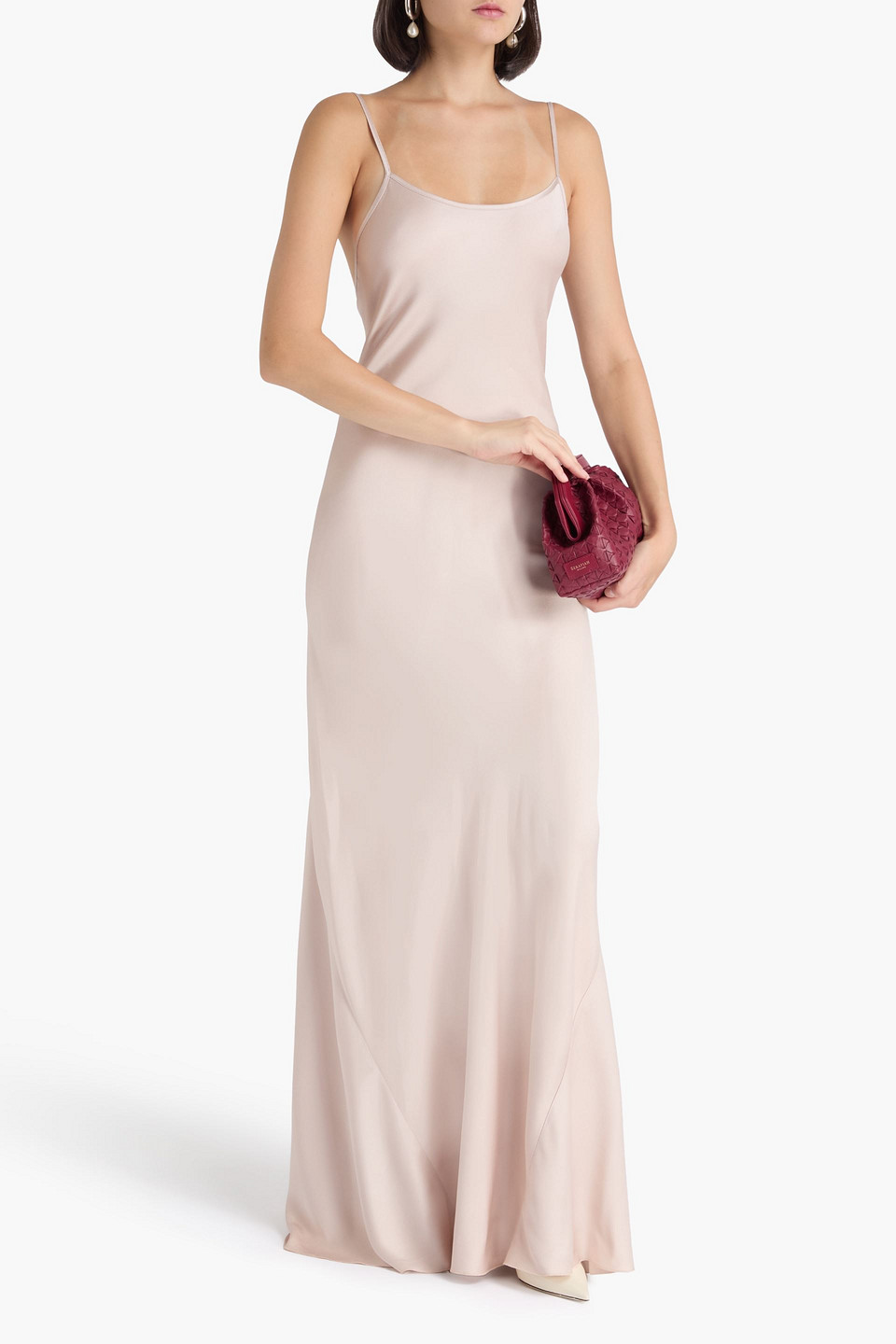 Victoria Beckham Satin-crepe Gown In Pink