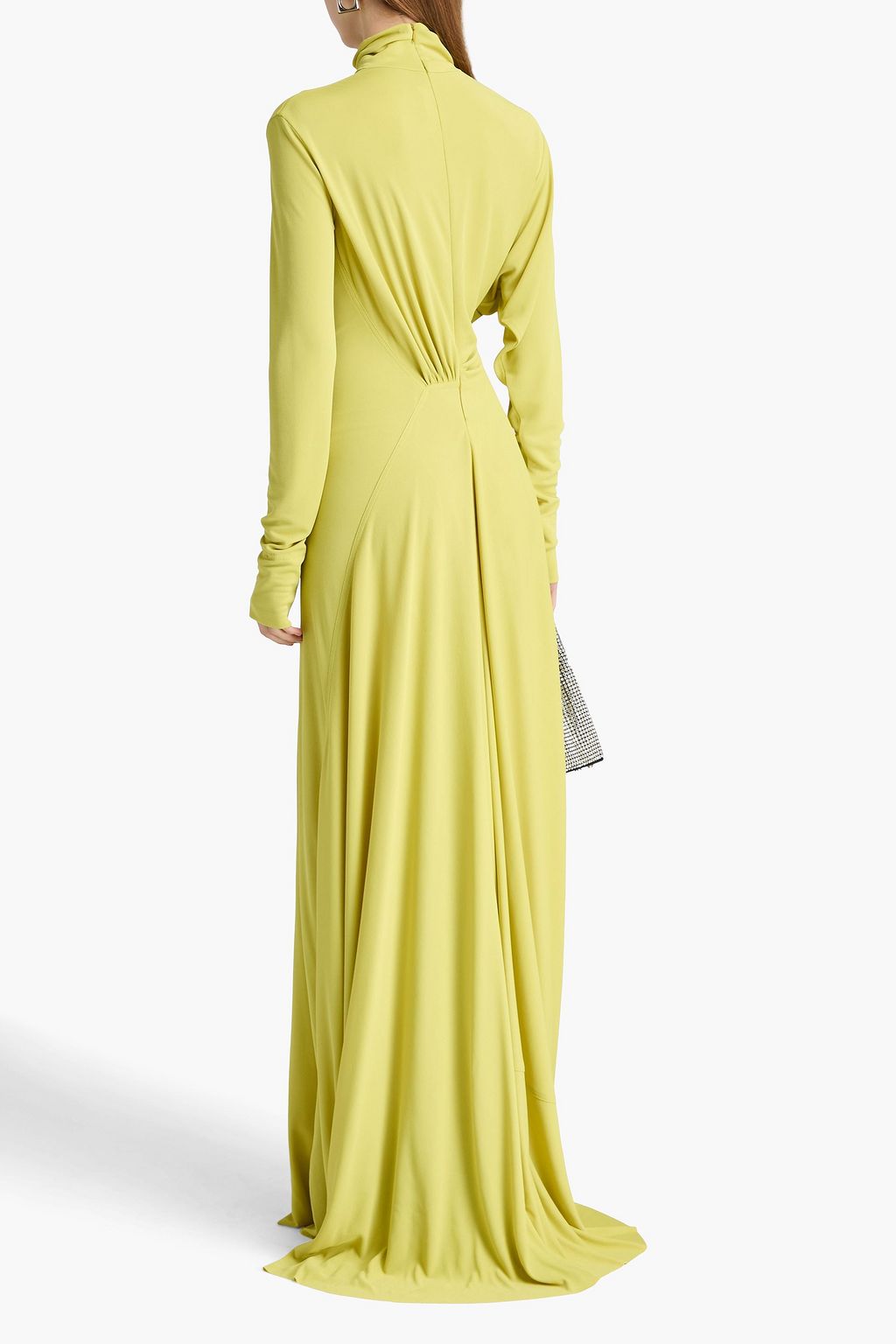 VICTORIA BECKHAM クレープ タートルネック ロングドレス プリーツ入り