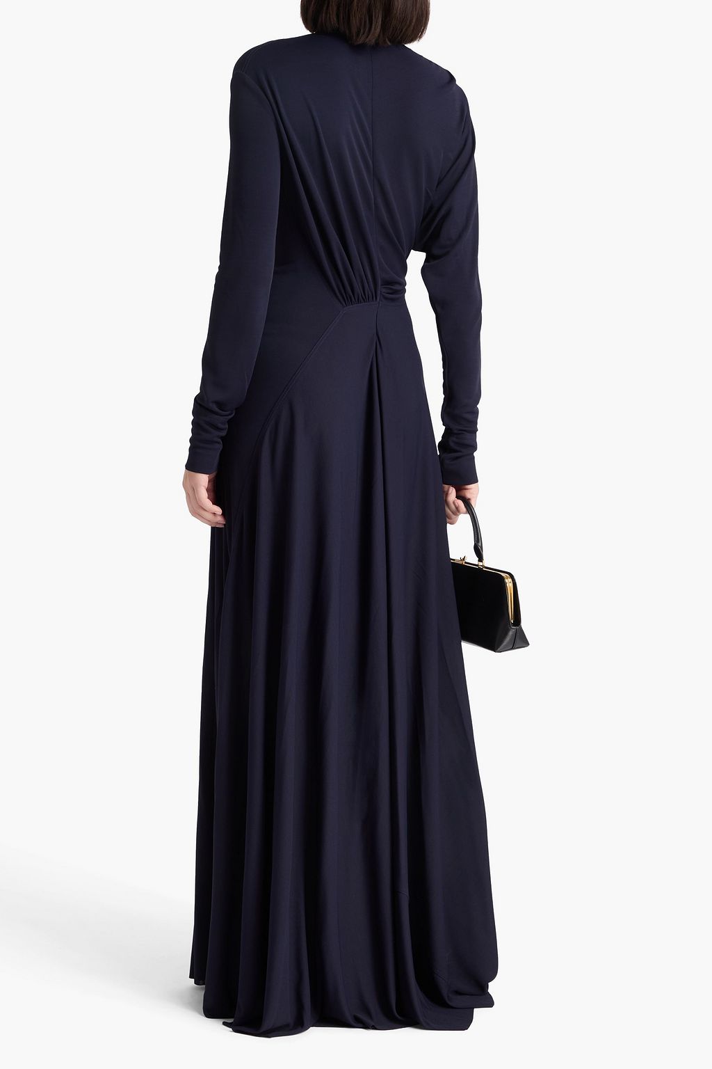 VICTORIA BECKHAM クレープ タートルネック ロングドレス プリーツ入り