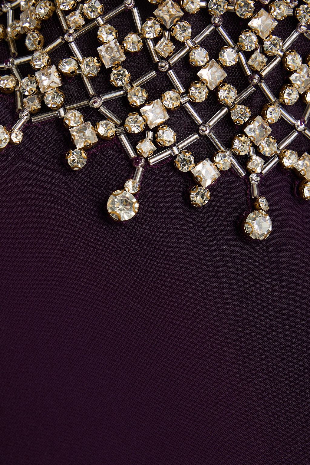 JENNY PACKHAM Crystal-embellished crepe halterneck gown