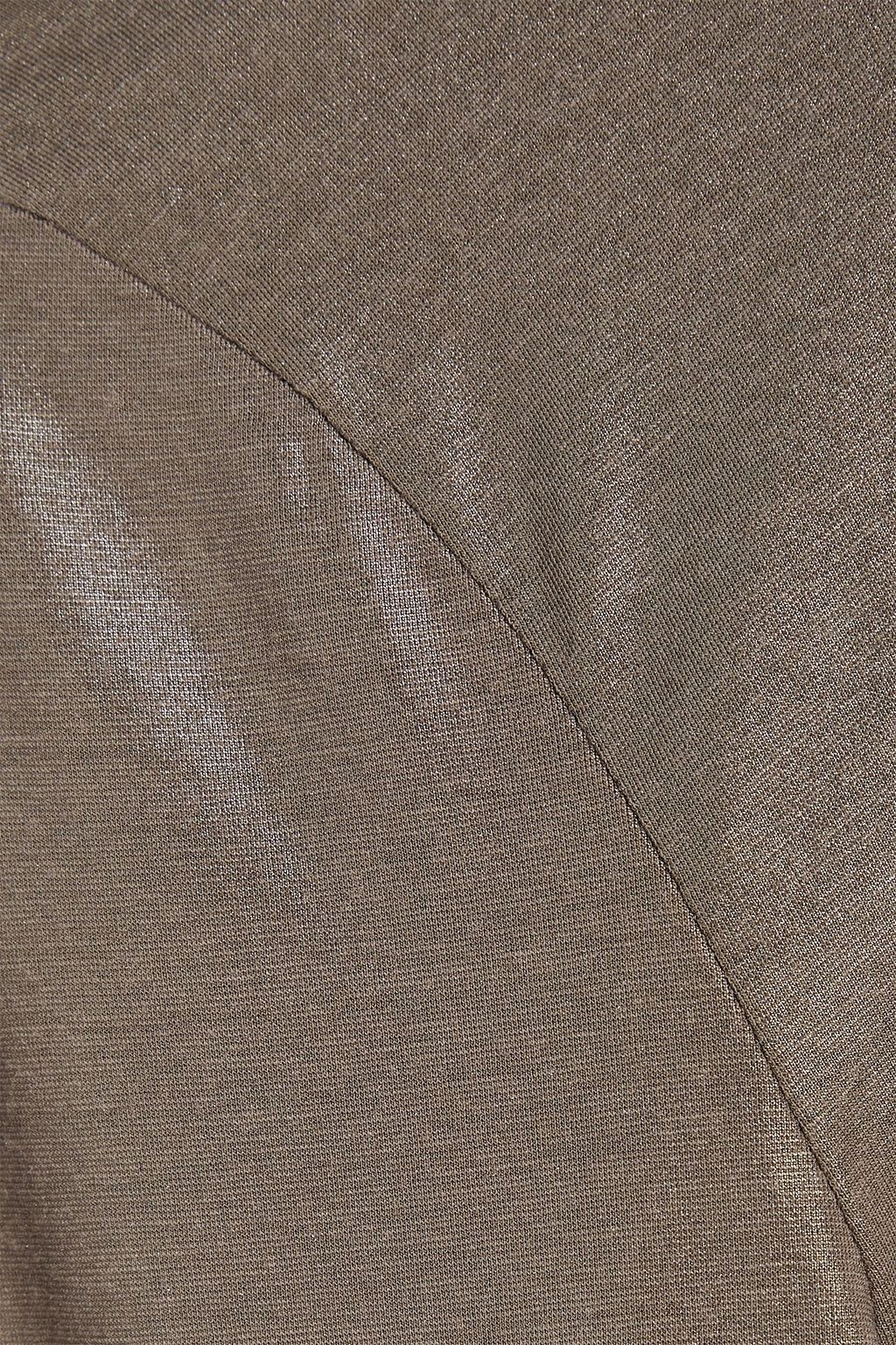 BRUNELLO CUCINELLI Metallic cotton-blend jersey turtleneck top