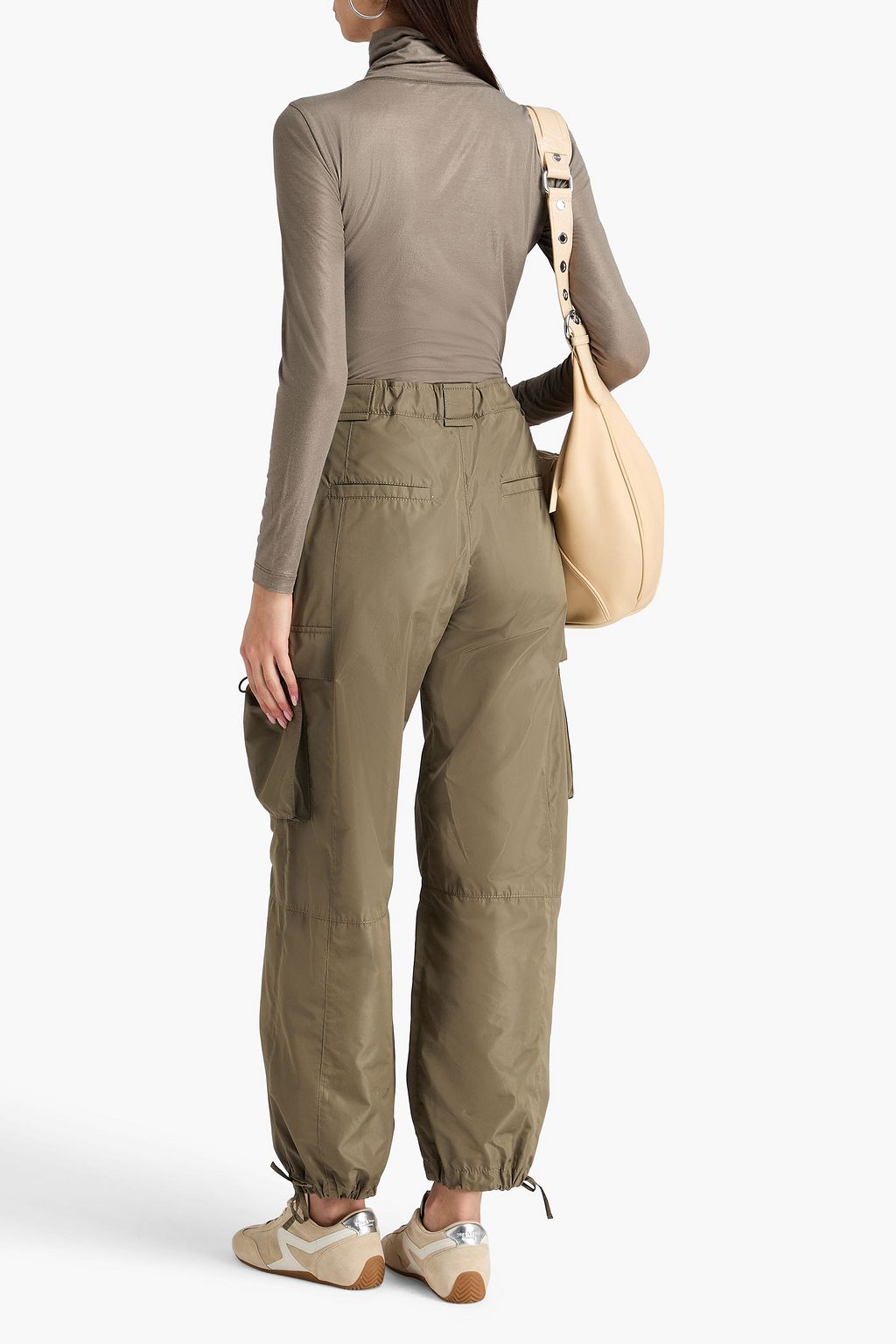 BRUNELLO CUCINELLI Metallic cotton-blend jersey turtleneck top