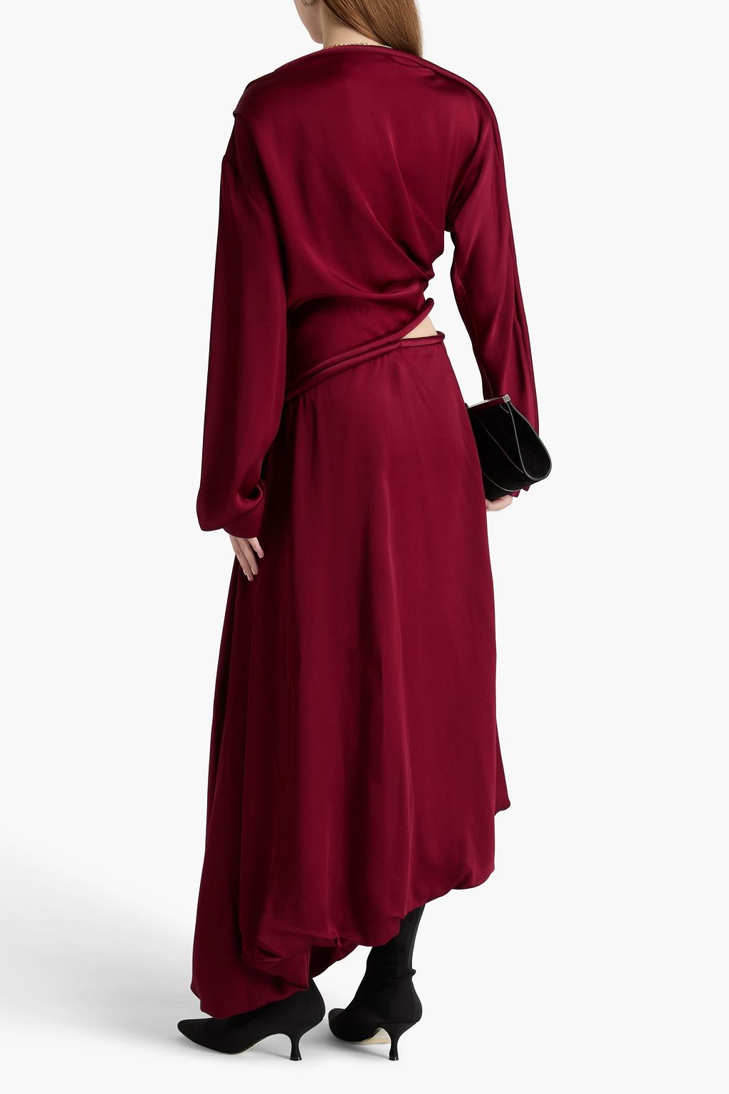 VICTORIA BECKHAM Asymmetric satin-crepe maxi dress