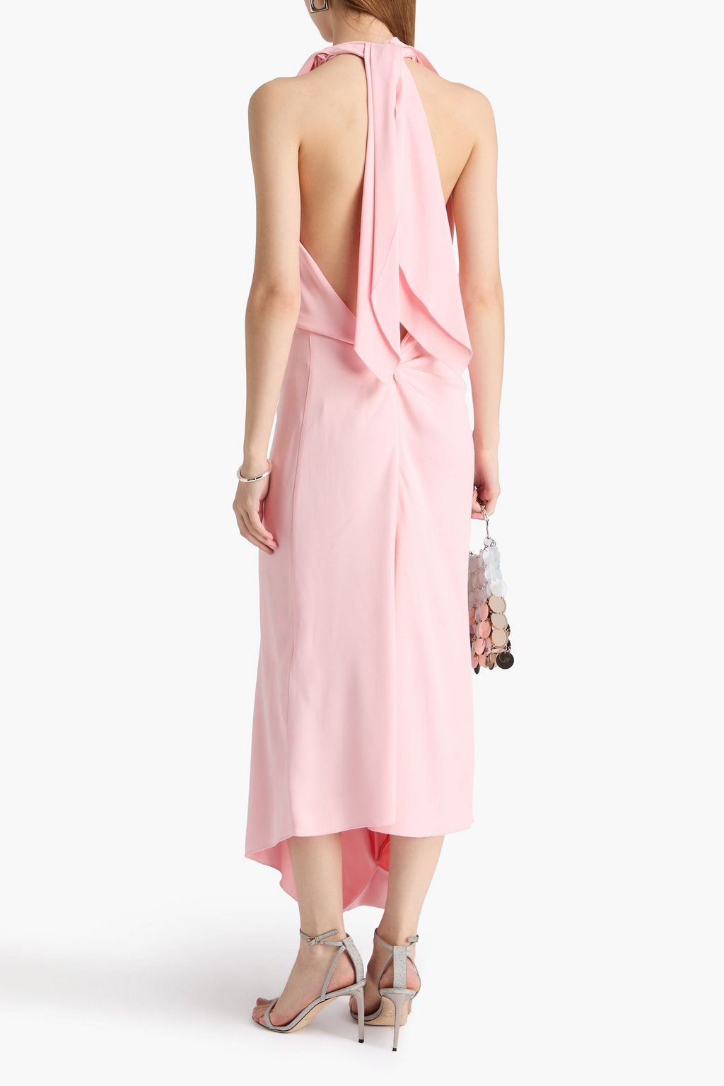 VICTORIA BECKHAM Draped crepe halterneck maxi dress