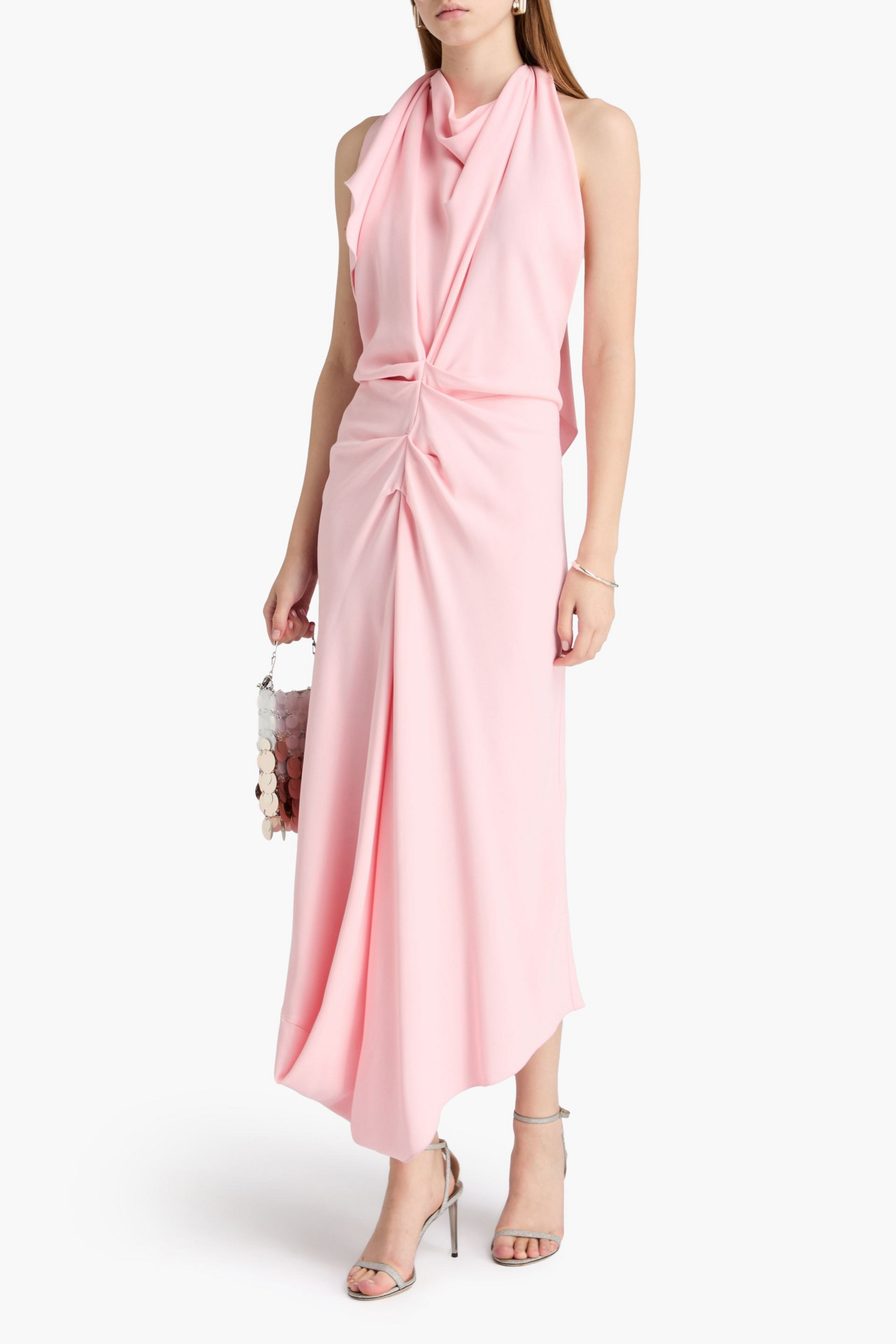 Victoria Beckham Draped crepe halterneck maxi dress
