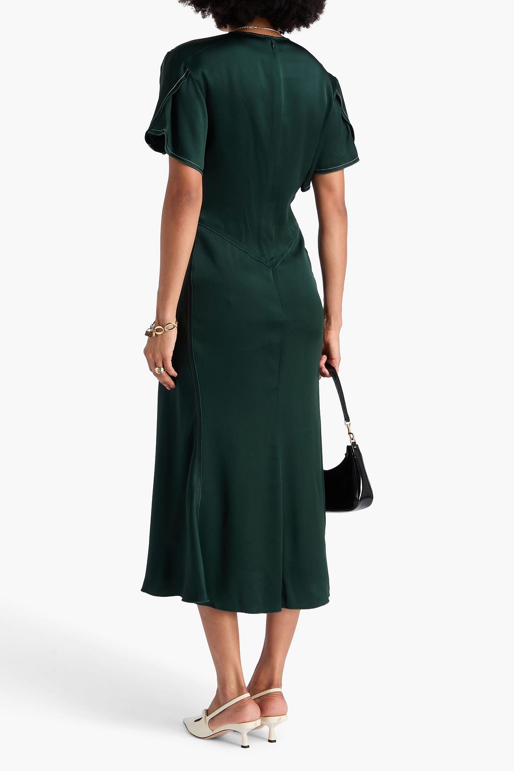 VICTORIA BECKHAM キャディ ミディワンピース ルーシュ入り