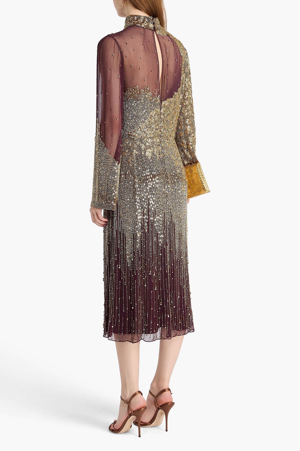 JENNY PACKHAM Starman embellished silk-chiffon midi dress