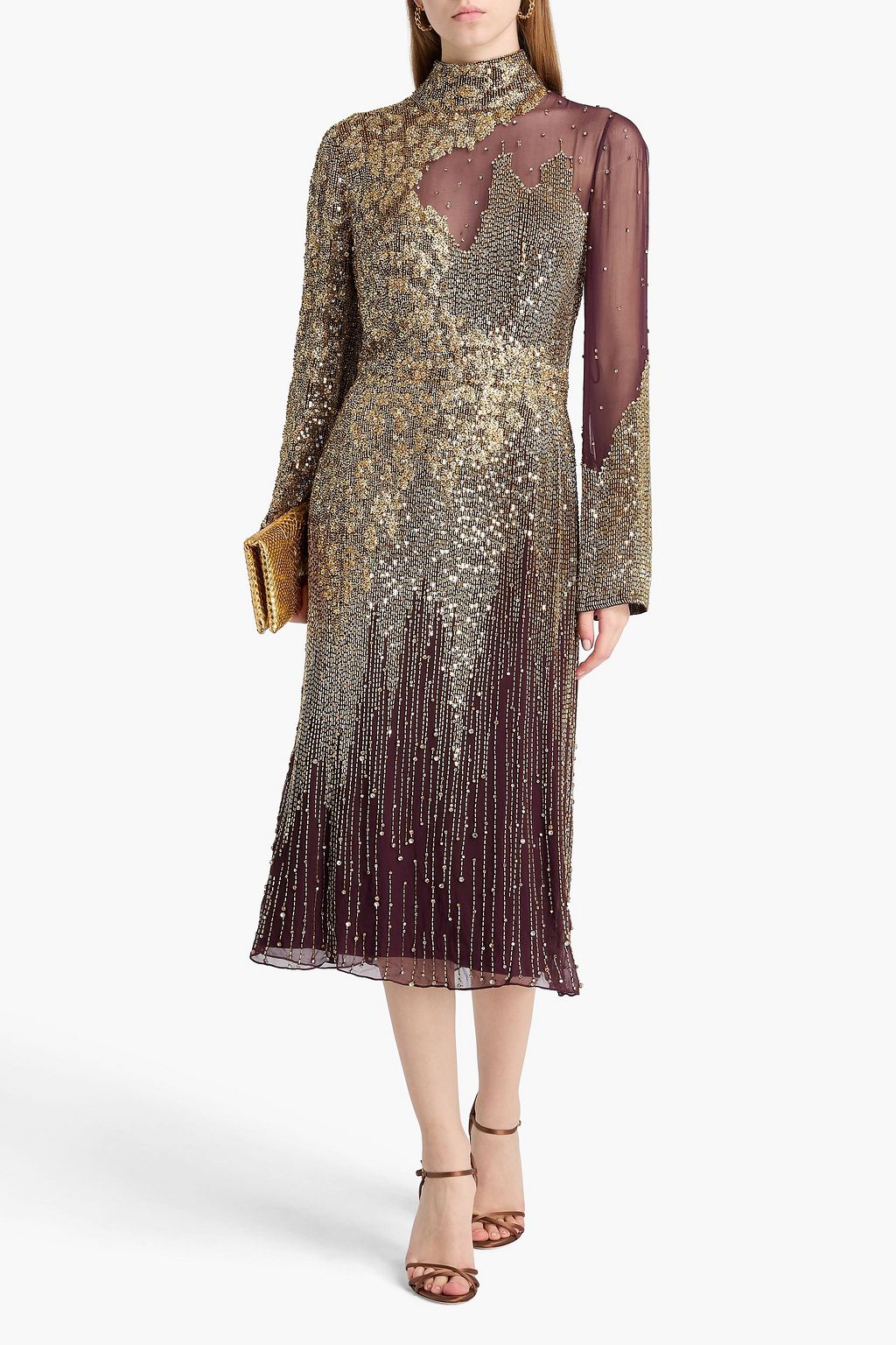 JENNY PACKHAM Starman embellished silk-chiffon midi dress